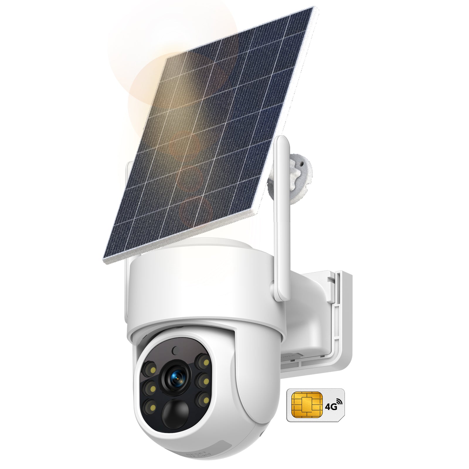 4G Rechargeable Battery PTZ Security Outdoor Camera 4MP with Solar Panel