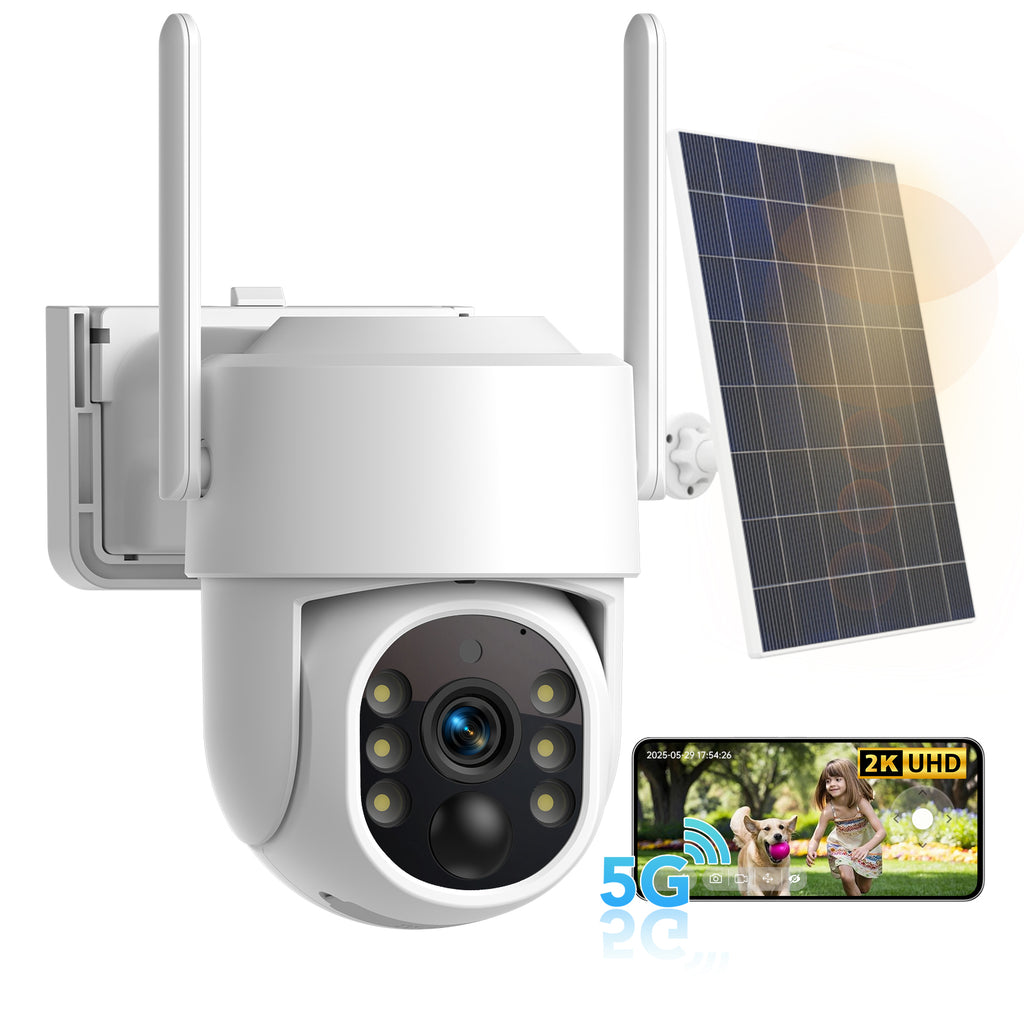 4G Rechargeable Battery PTZ Security Outdoor Camera 4MP with Solar Panel