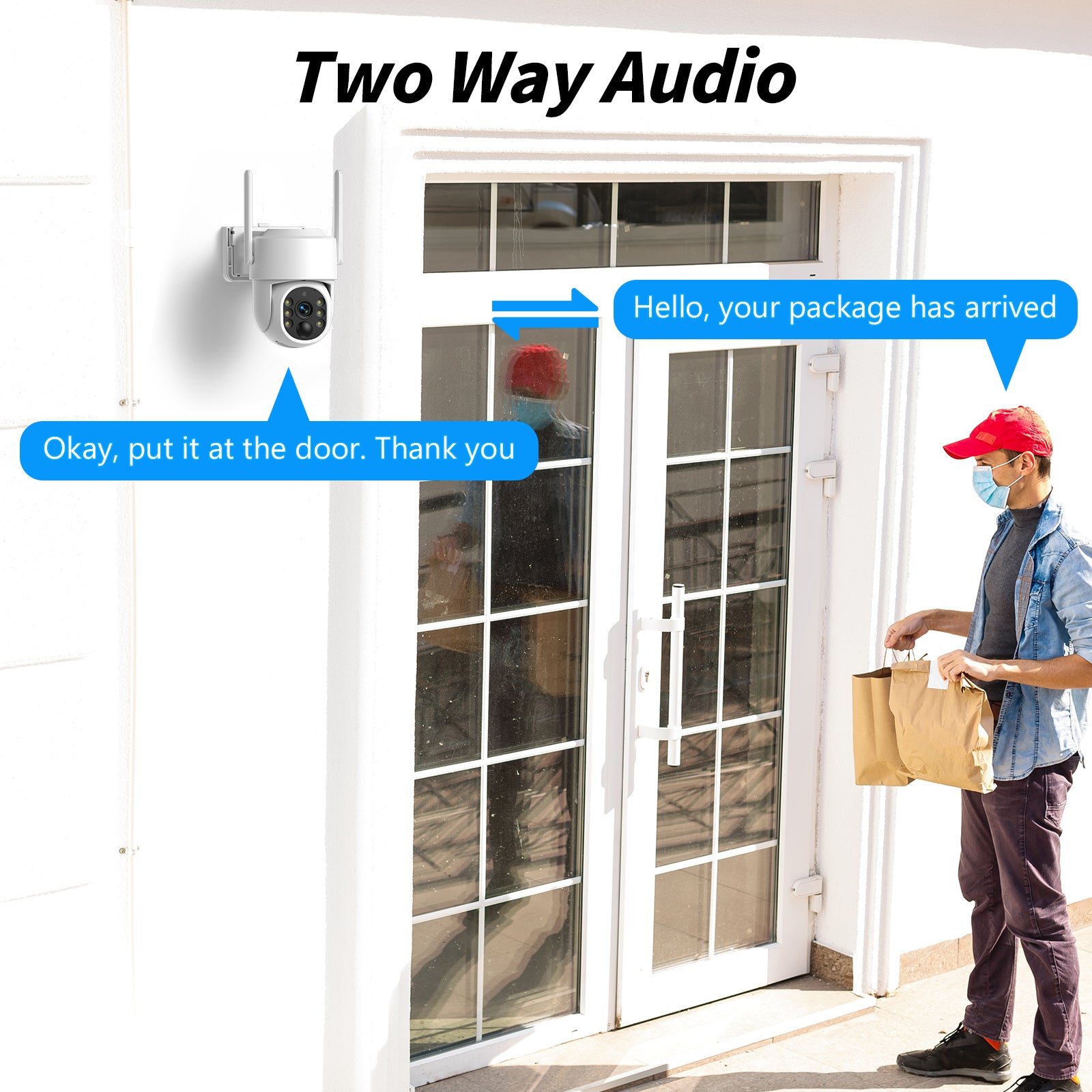 Outdoor white 4MP WiFi Rechargeable Battery Security Outdoor Camera with Solar Panel