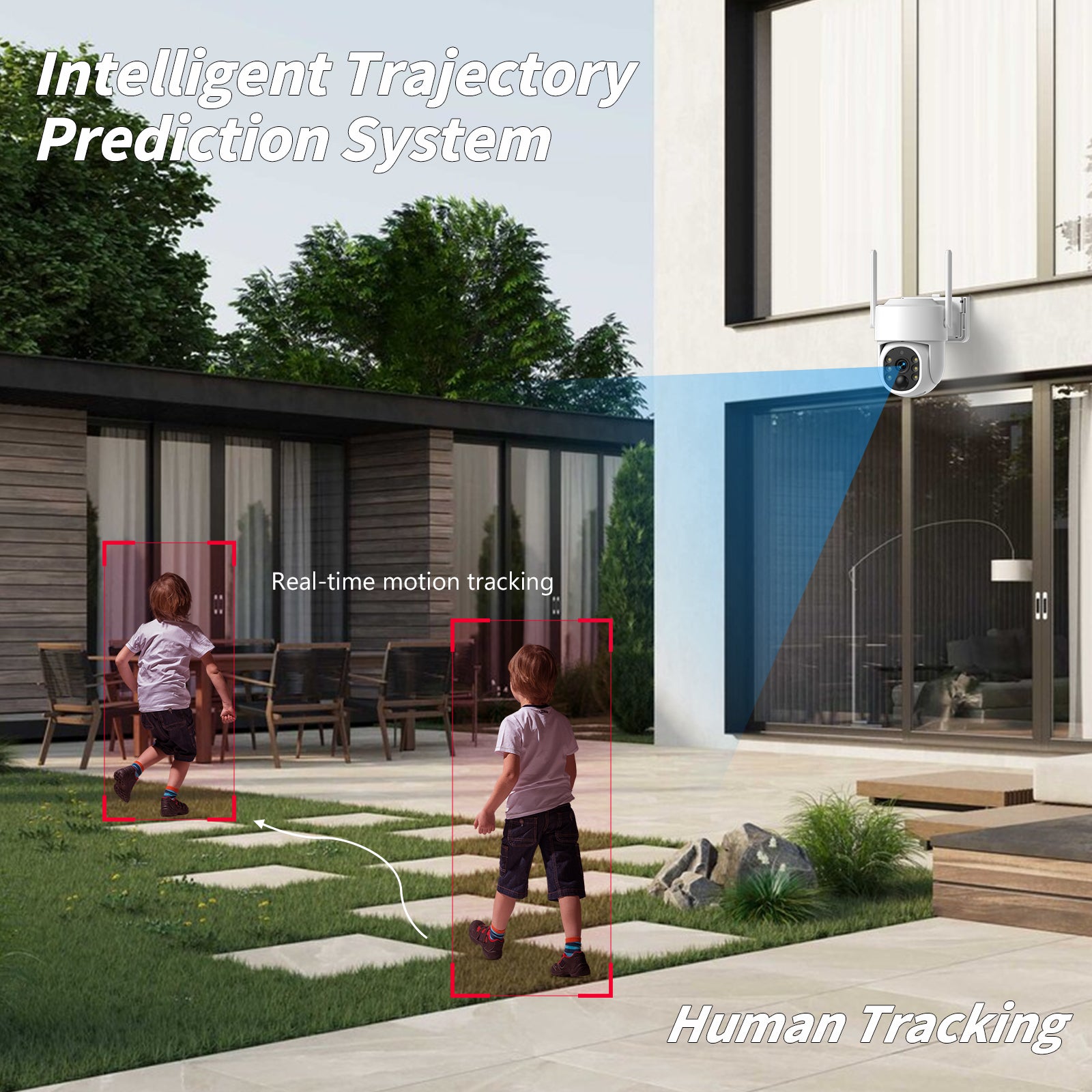 Outdoor white 4MP WiFi Rechargeable Battery Security Outdoor Camera with Solar Panel