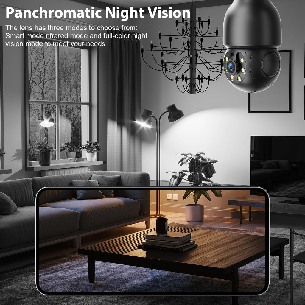 3MP Light Bulb PTZ WiFi Indoor E27 Network Security Camera