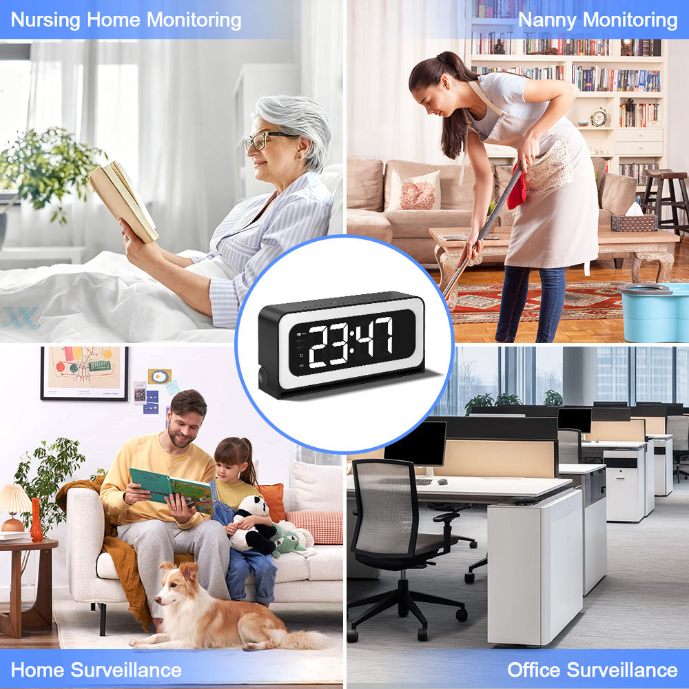 Promotion Wifi Alarm Clock Camera 3MP Wireless Video Recording Home Baby Monitor