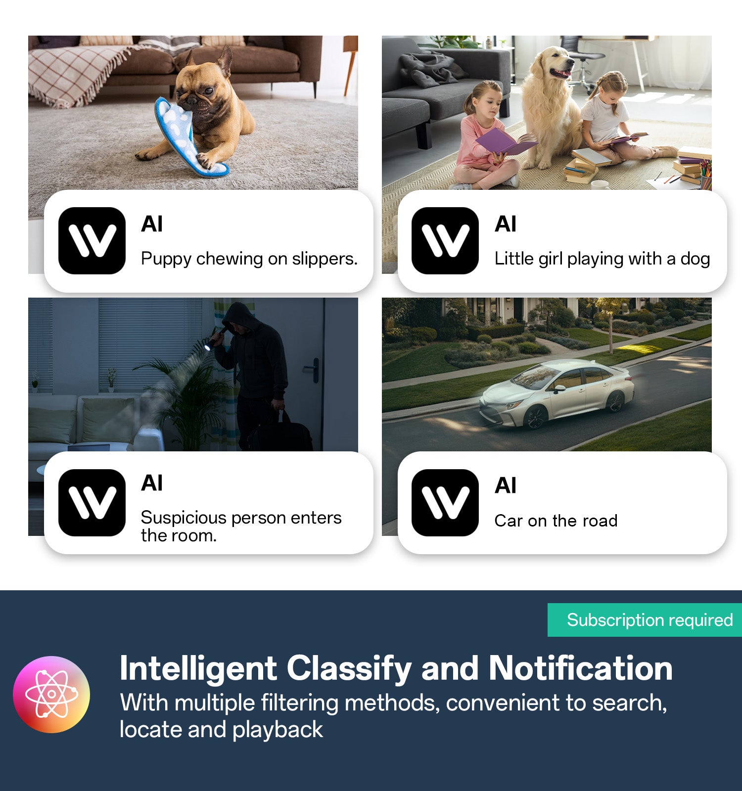 AI 3MP 2 Pack PTZ WiFi Baby Monitor Network Security Camera