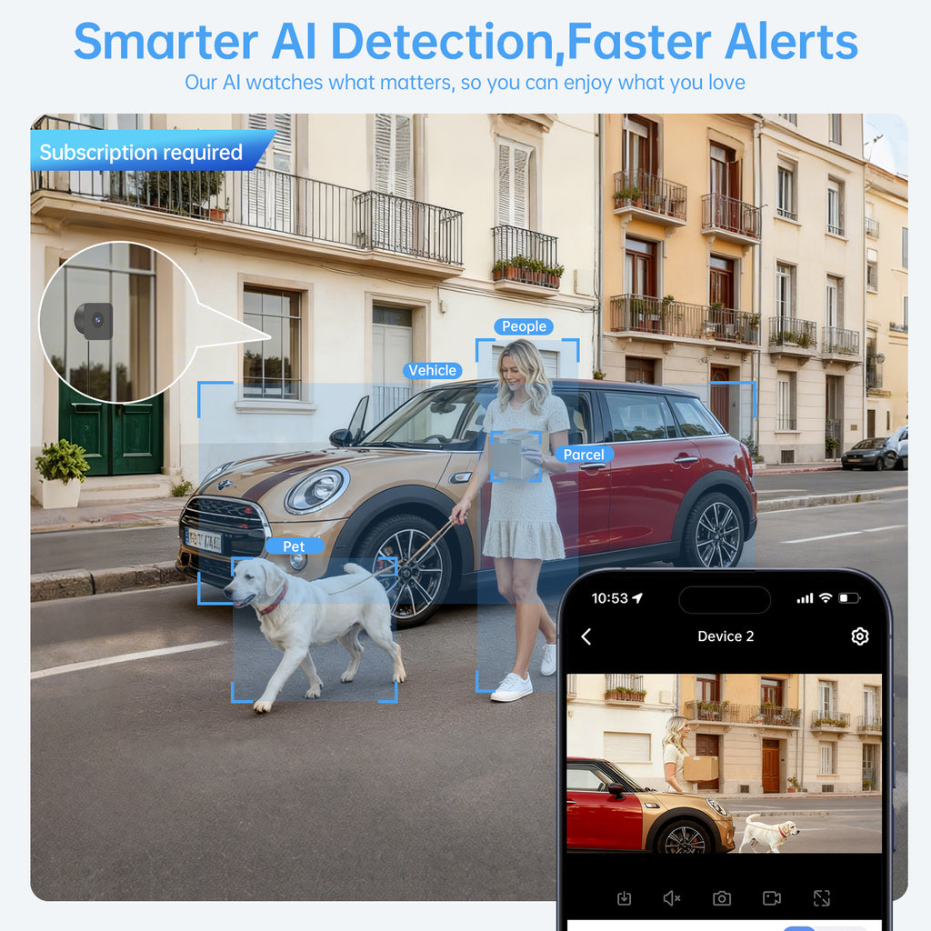 AI Connected W'911 Call Integrated Chatgpt Wifi Pet Vehicle Alert Window Camera