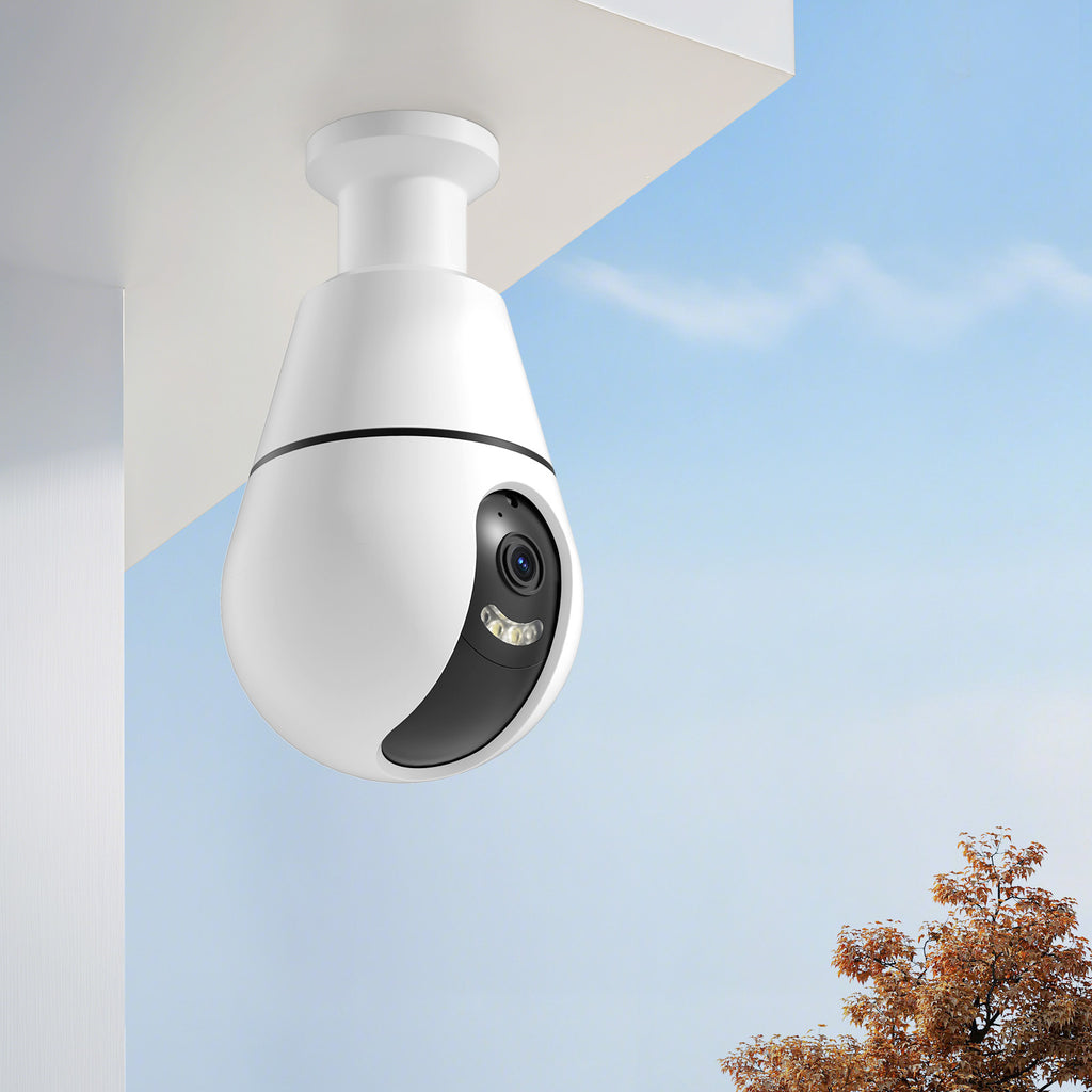 AI 3MP 2 Pack PTZ E27 Light Bulb  WiFi Indoor Network Security Camera