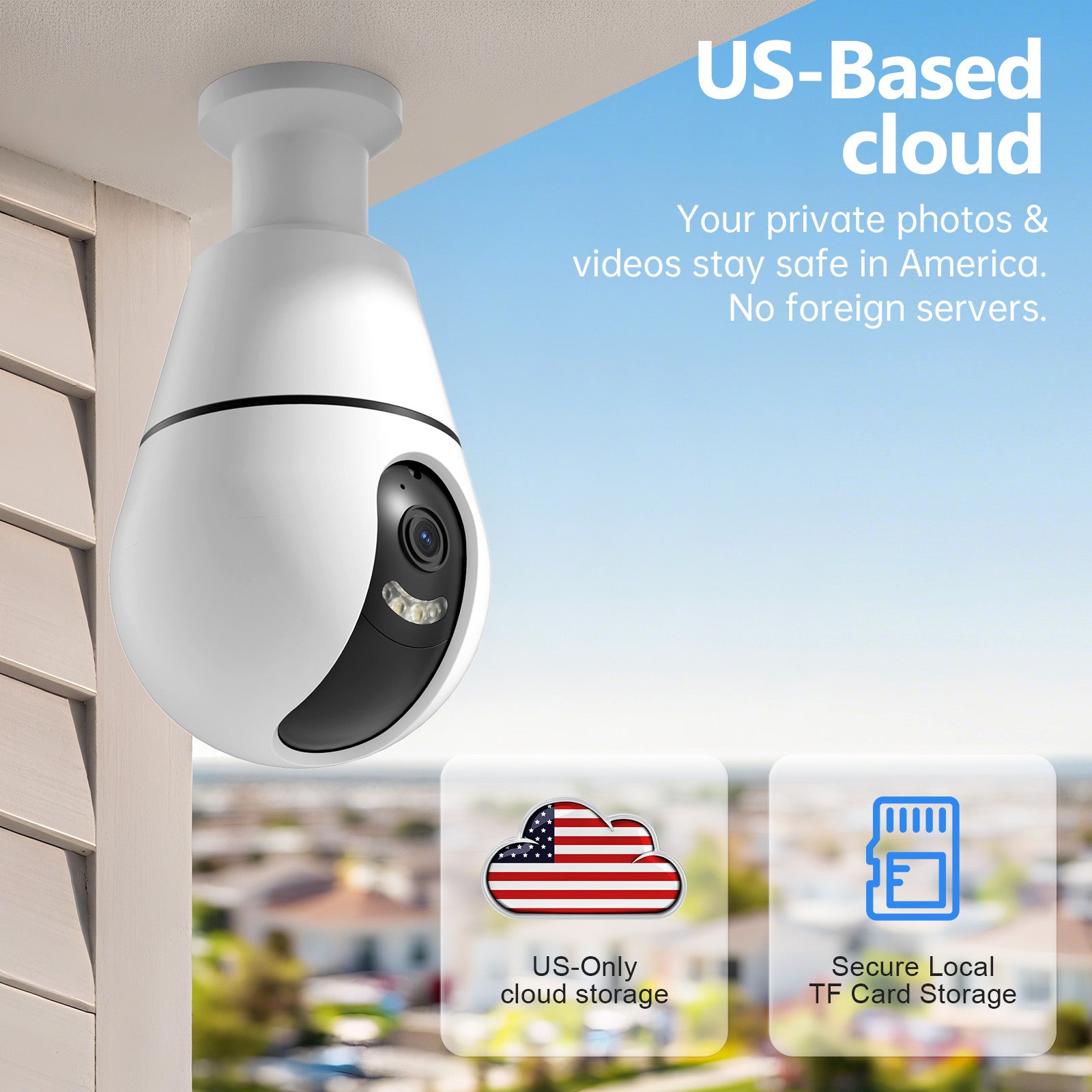 AI 2MP 1 Pack PTZ E27 Light Bulb  WiFi Indoor Network Security Camera