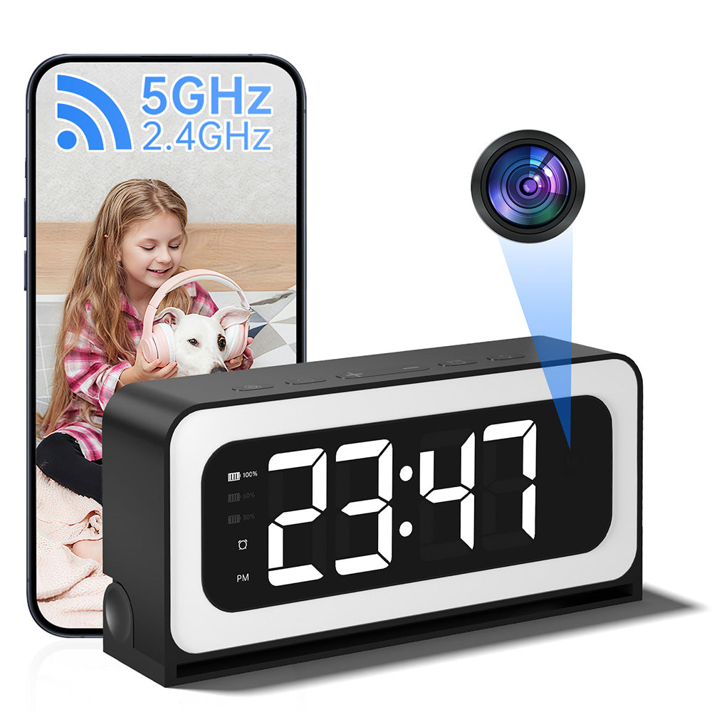 Promotion Wifi Alarm Clock Camera 3MP Wireless Video Recording Home Baby Monitor