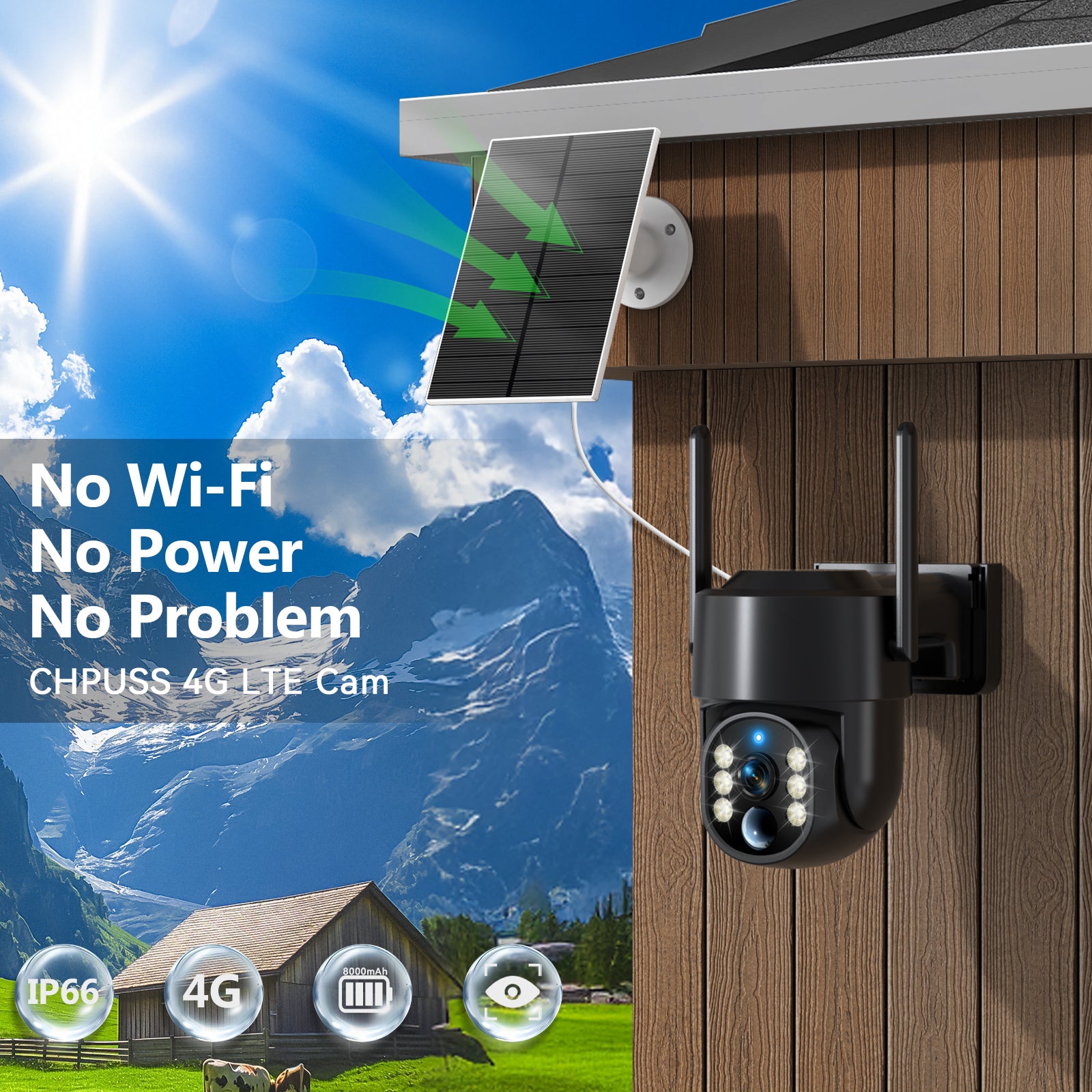 4G Salar Camera Rechargeable Battery PTZ Security Outdoor Camera 4MP