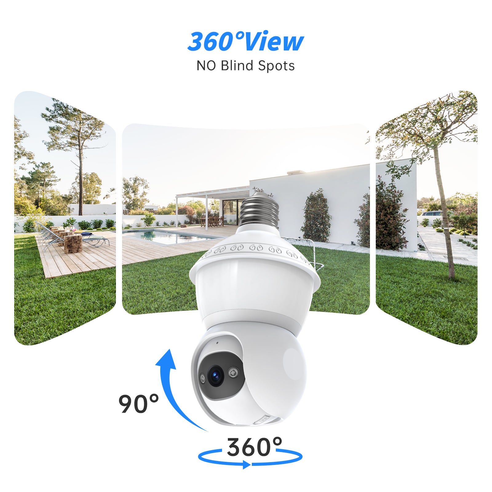 3MP AJcloud 1 Pack E27 Light Bulb PTZ AJCloud WiFi Indoor Network Security Camera