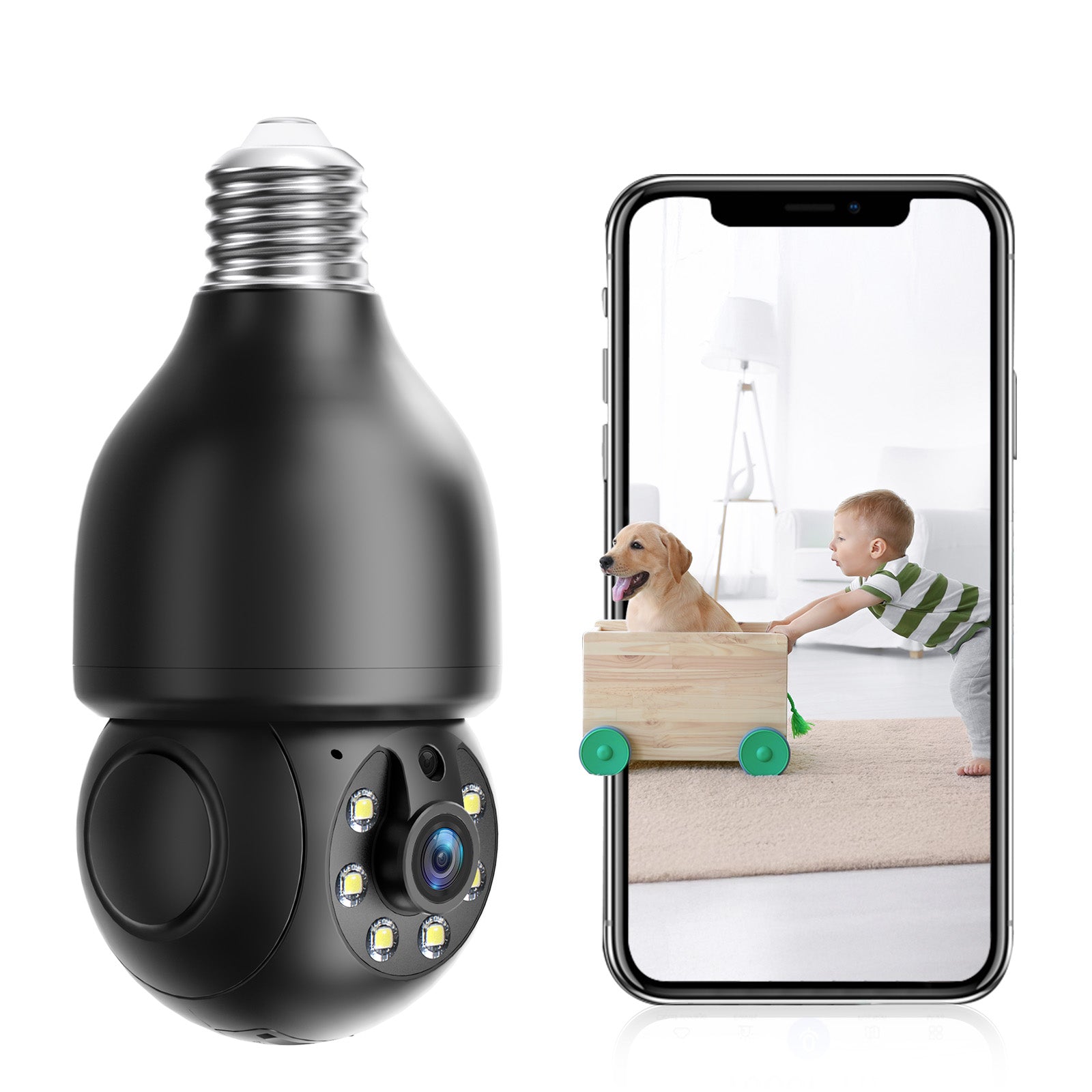 3MP Light Bulb PTZ WiFi Indoor E27 Network Security Camera
