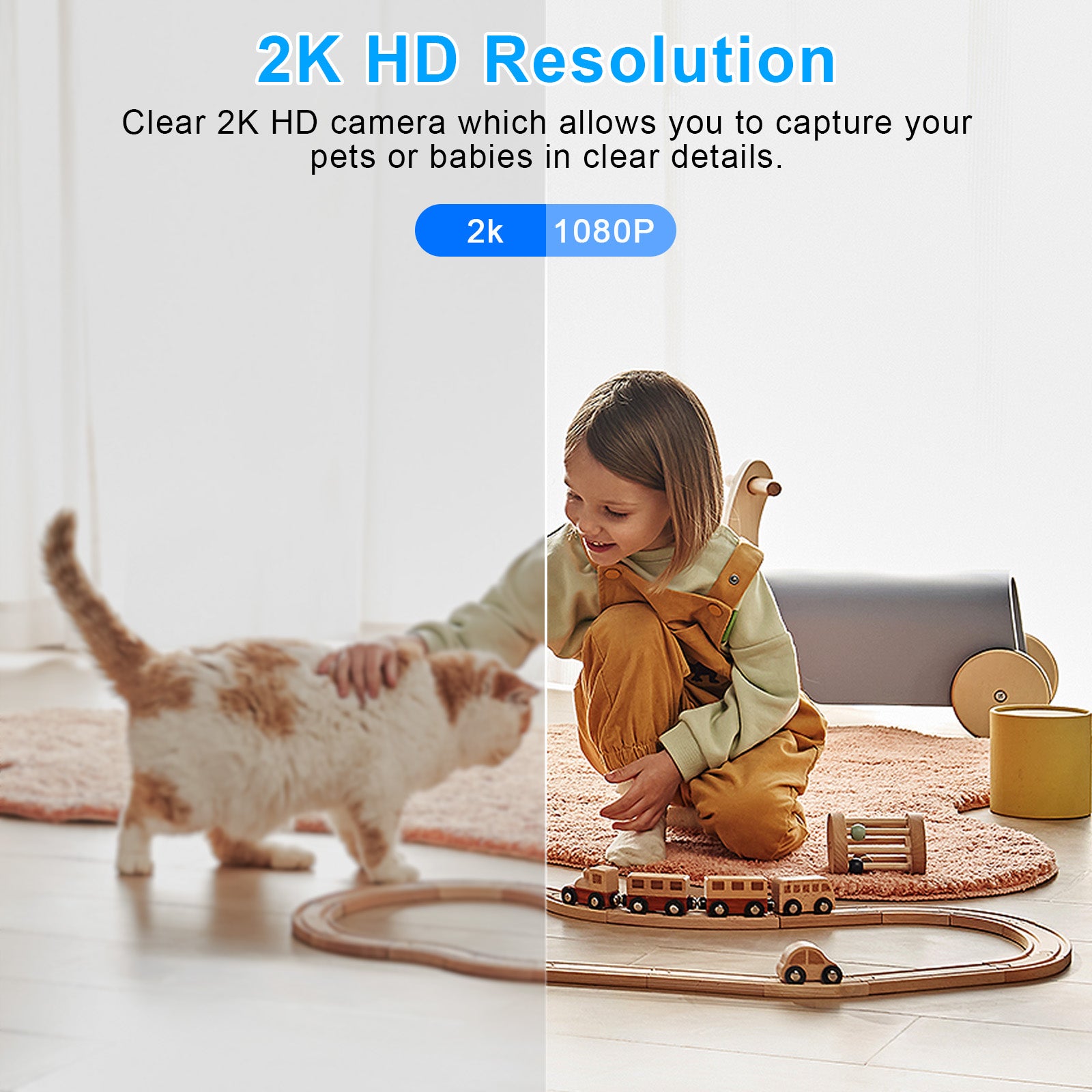 AI 2MP PTZ WiFi Indoor Baby Monitor Network Security Camera