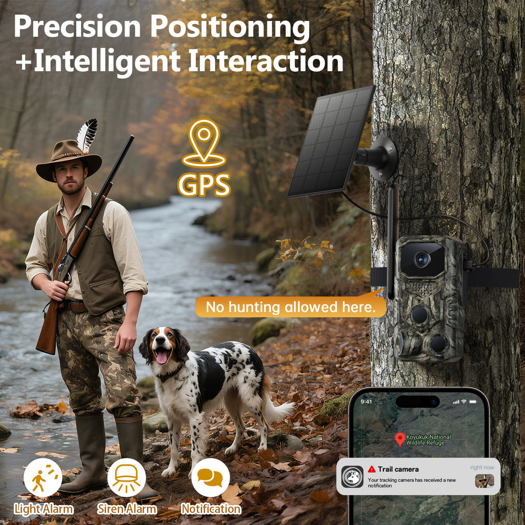 4G LTE GPS Hunting Outdoor Trail Camera Wide Angle 4MP Camouflage Wildlife Deer Monitoring Solar Hunt Camera