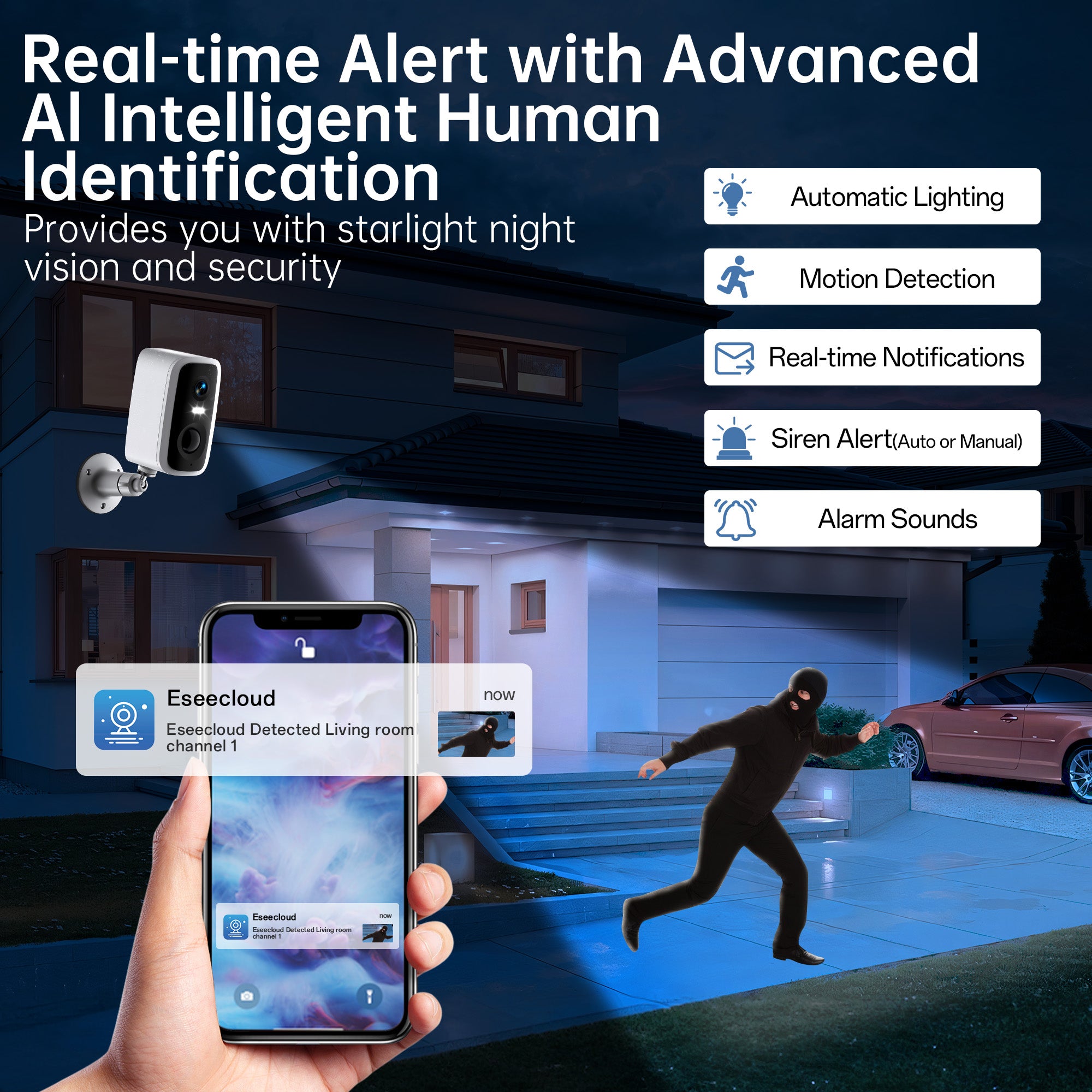 4MP WiFi Rechargeable Battery Security Outdoor Camera