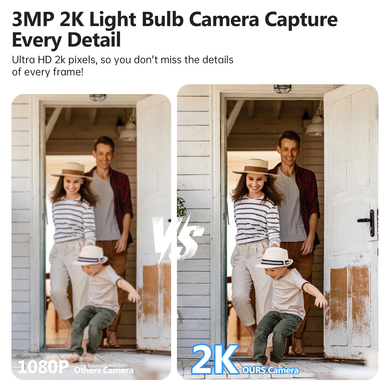 AI 2MP 1 Pack PTZ E27 Light Bulb  WiFi Indoor Network Security Camera