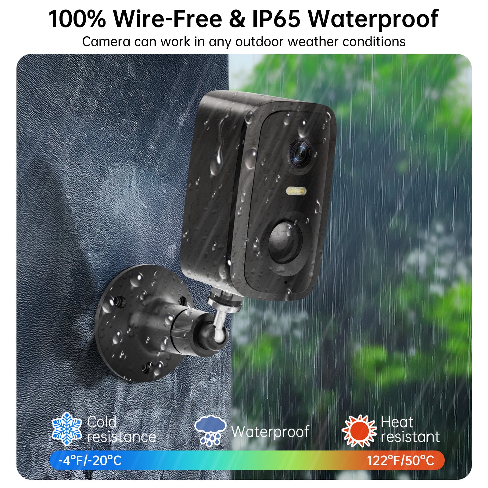 4MP WiFi Rechargeable Battery Security Outdoor Camera with Solar Panel