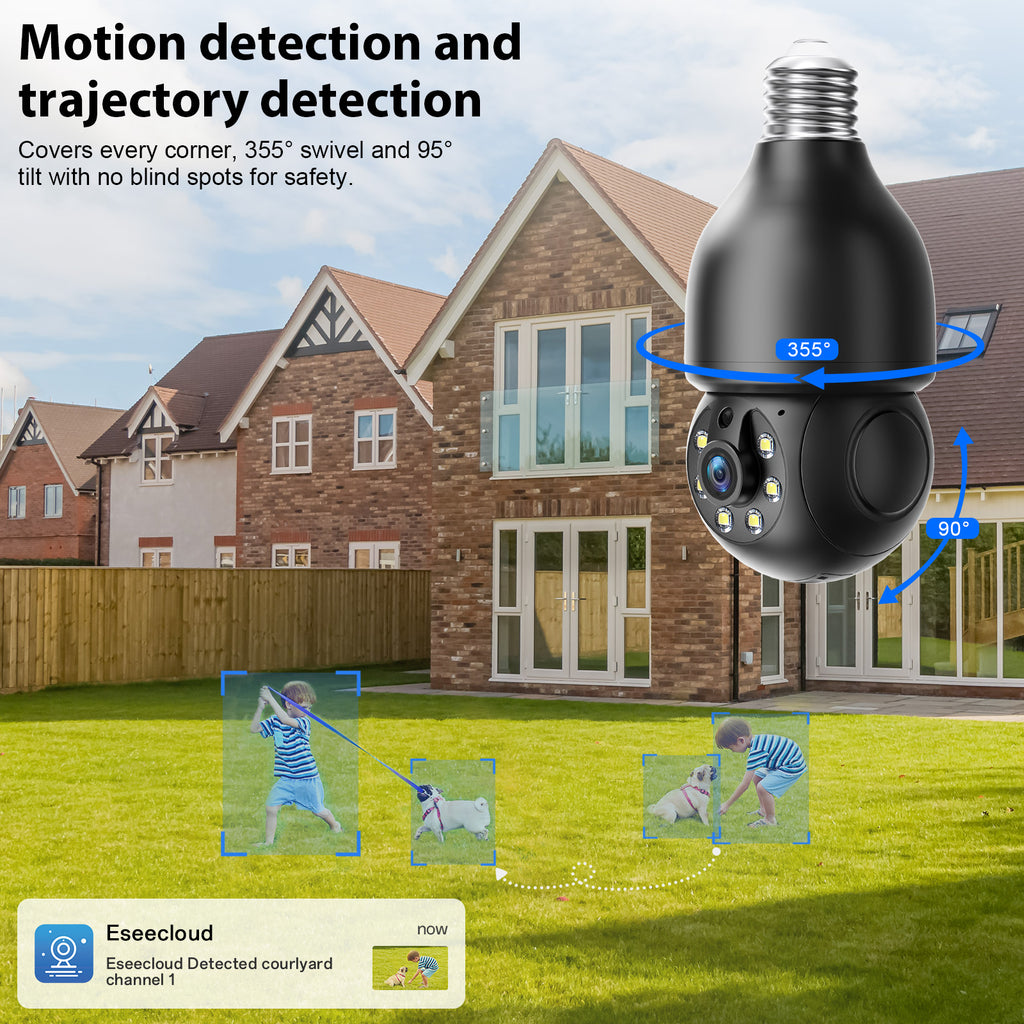 3MP Light Bulb PTZ WiFi Indoor E27 Network Security Camera