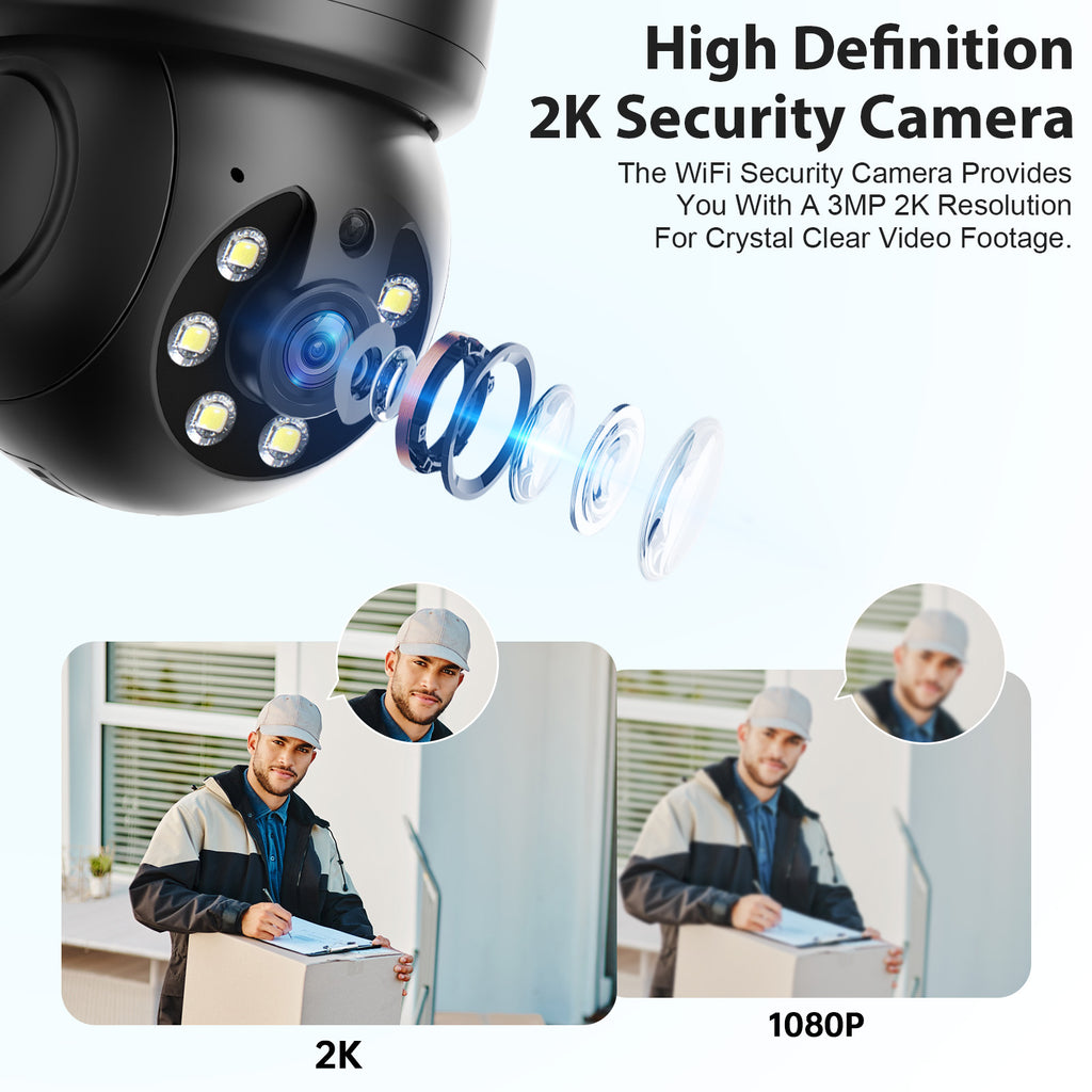 3MP Light Bulb PTZ WiFi Indoor E27 Network Security Camera