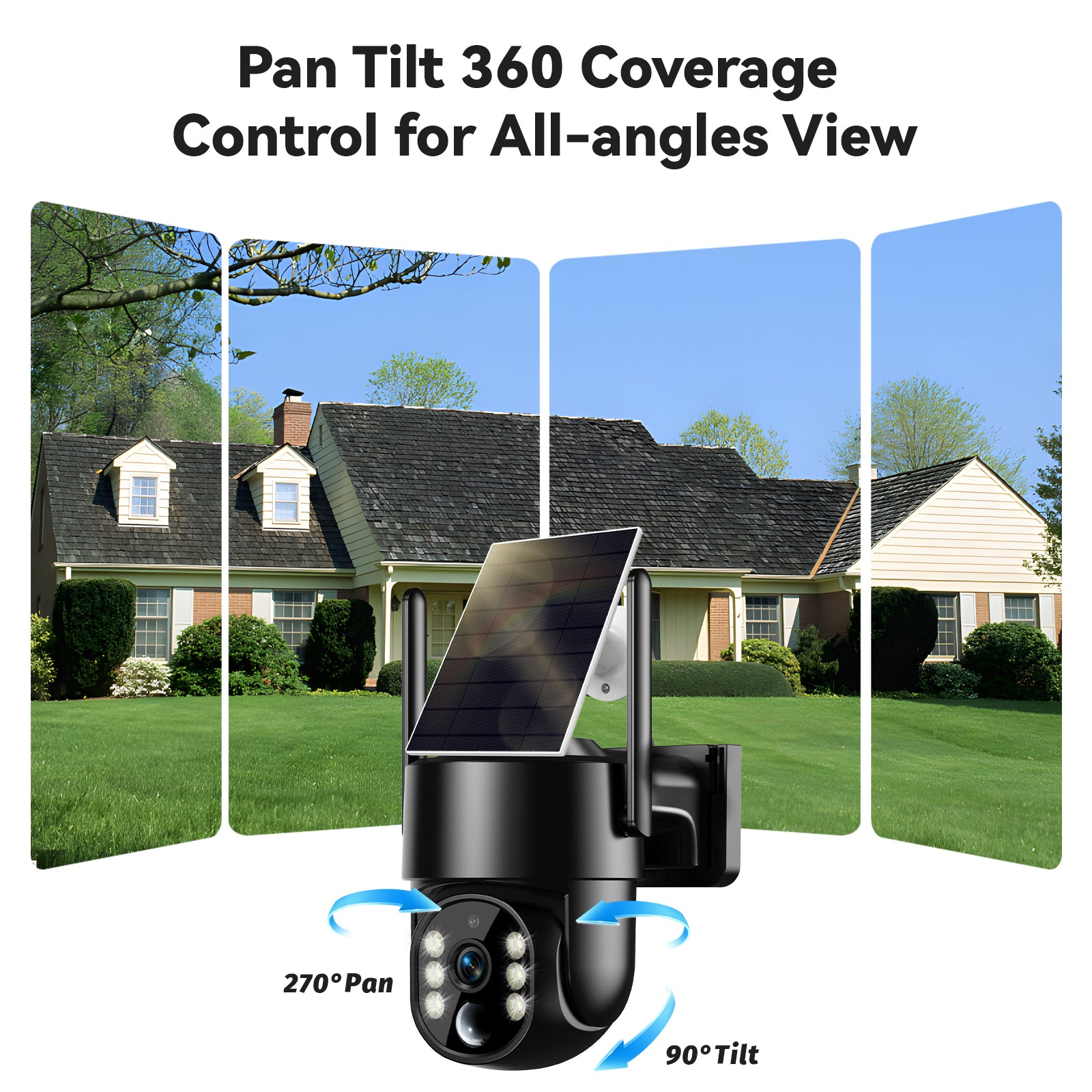 Outdoor Black 4MP WiFi Rechargeable Battery Security Outdoor Camera with Solar Panel