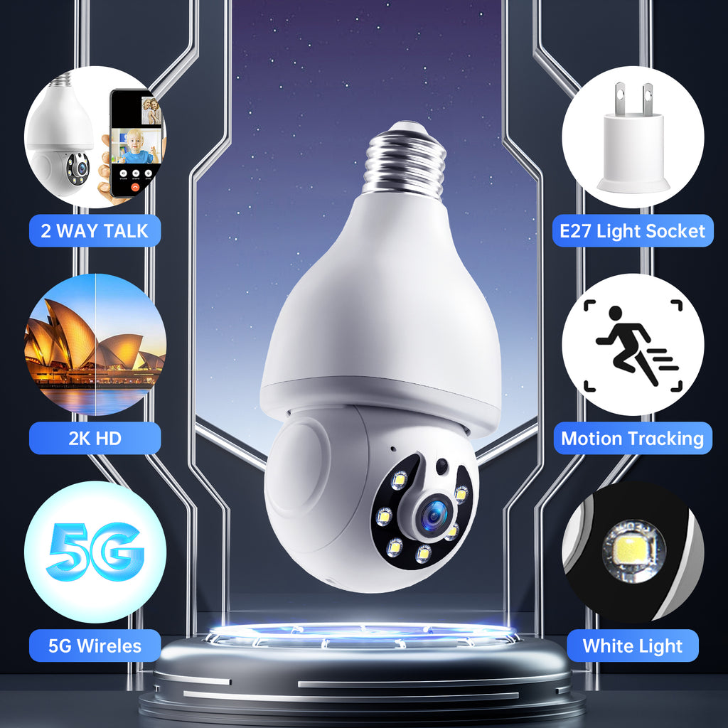 2MP AJcloud PTZ WiFi Indoor E27 Light Bulb Network Security Camera