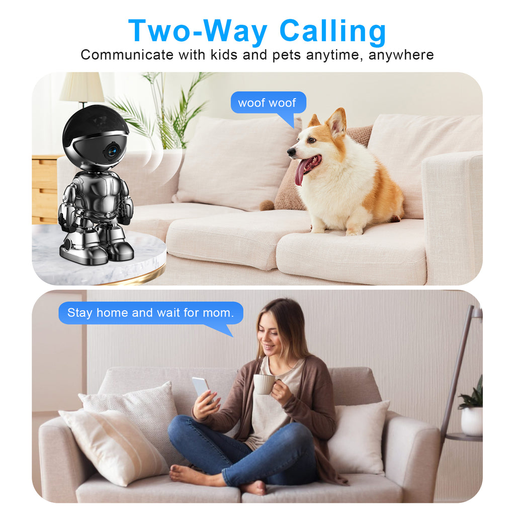 3MP WIFI Robot Network Baby Monitor Remote Control Home Security Camera