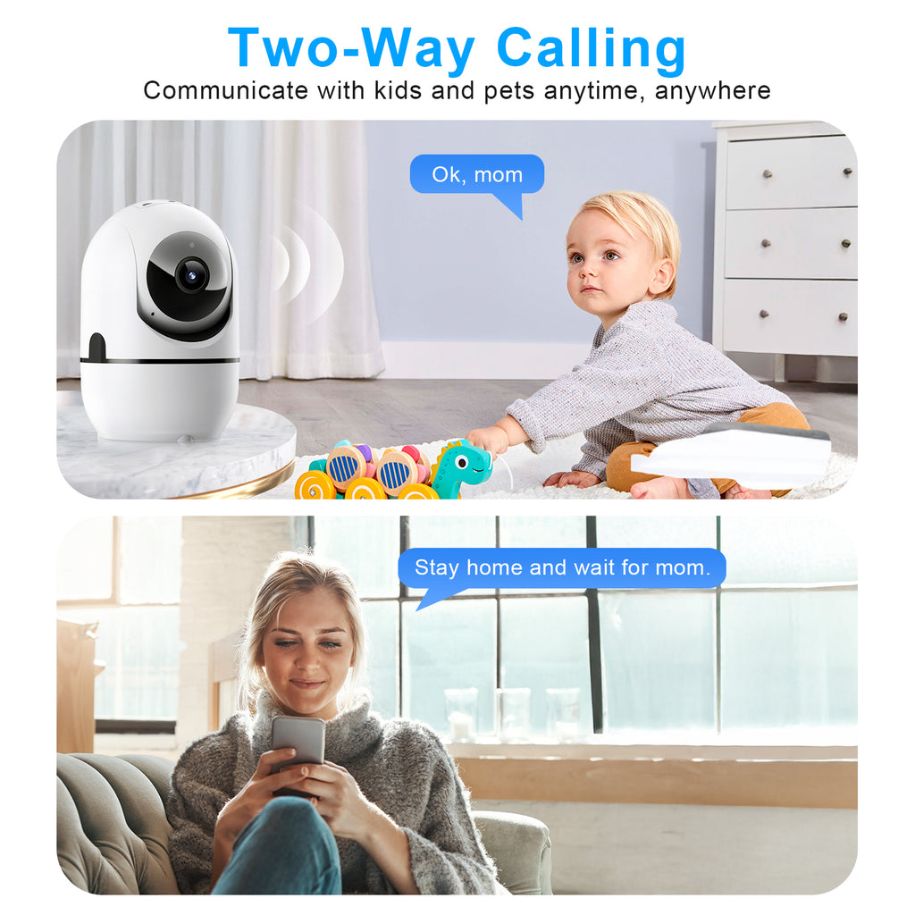 AI 2MP PTZ WiFi Indoor Baby Monitor Network Security Camera