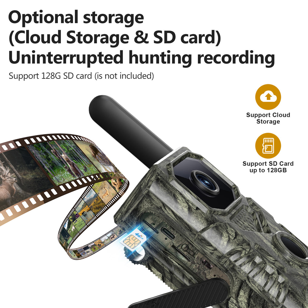4G LTE GPS Hunting Outdoor Trail Camera Wide Angle 4MP Camouflage Wildlife Deer Monitoring Solar Hunt Camera