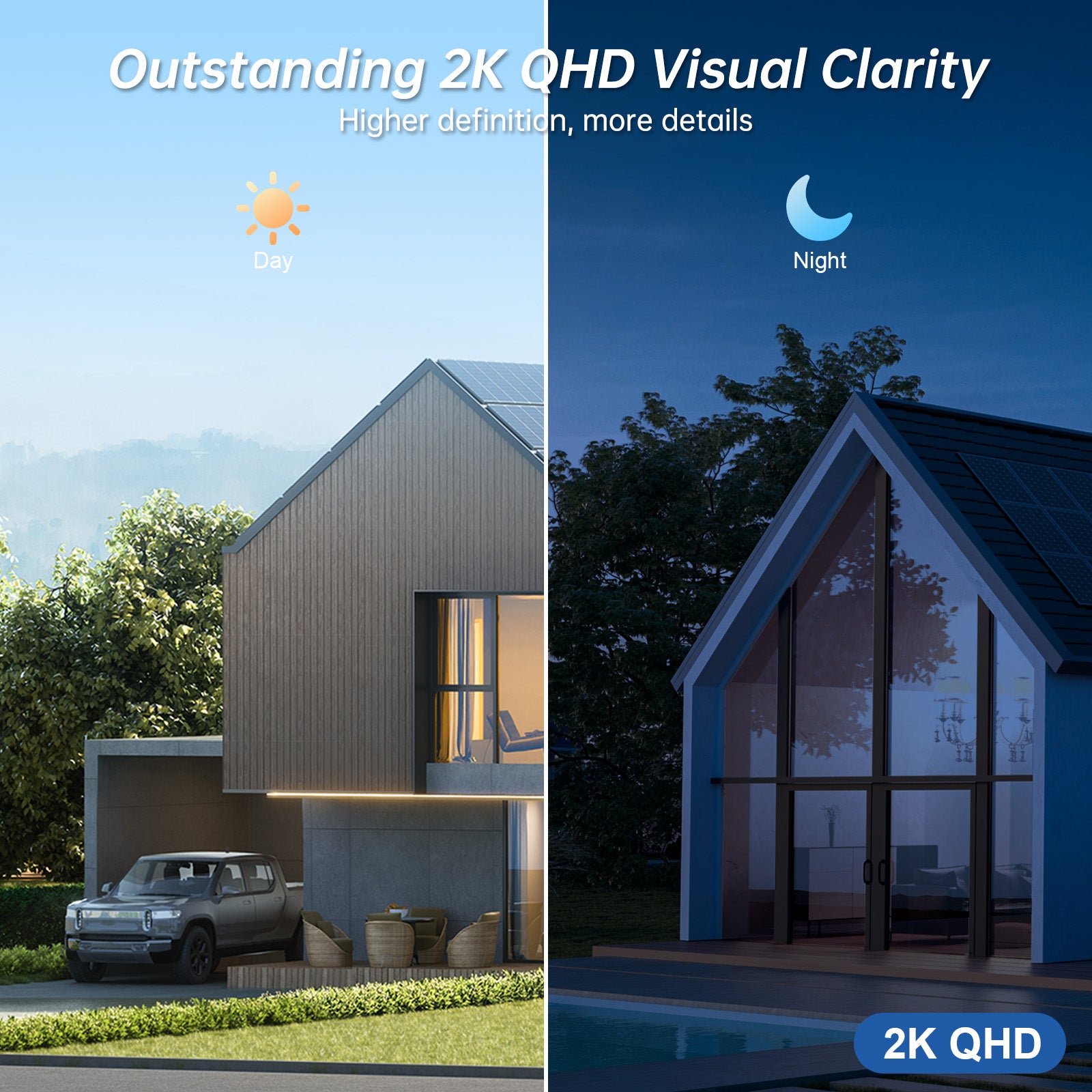 4MP WiFi Rechargeable Battery Security Outdoor Camera with Solar Panel