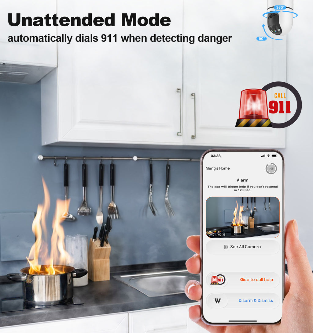 AI 3MP 2 Pack PTZ WiFi Baby Monitor Network Security Camera