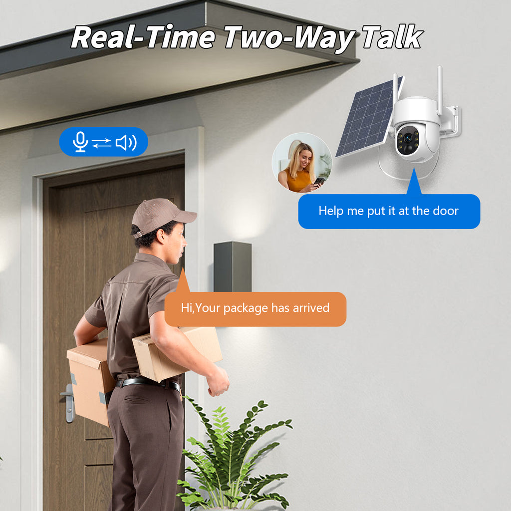 4G Rechargeable Battery PTZ Security Outdoor Camera 4MP with Solar Panel