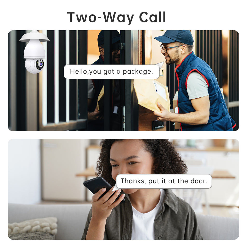 2MP AJcloud PTZ WiFi Indoor E27 Light Bulb Network Security Camera