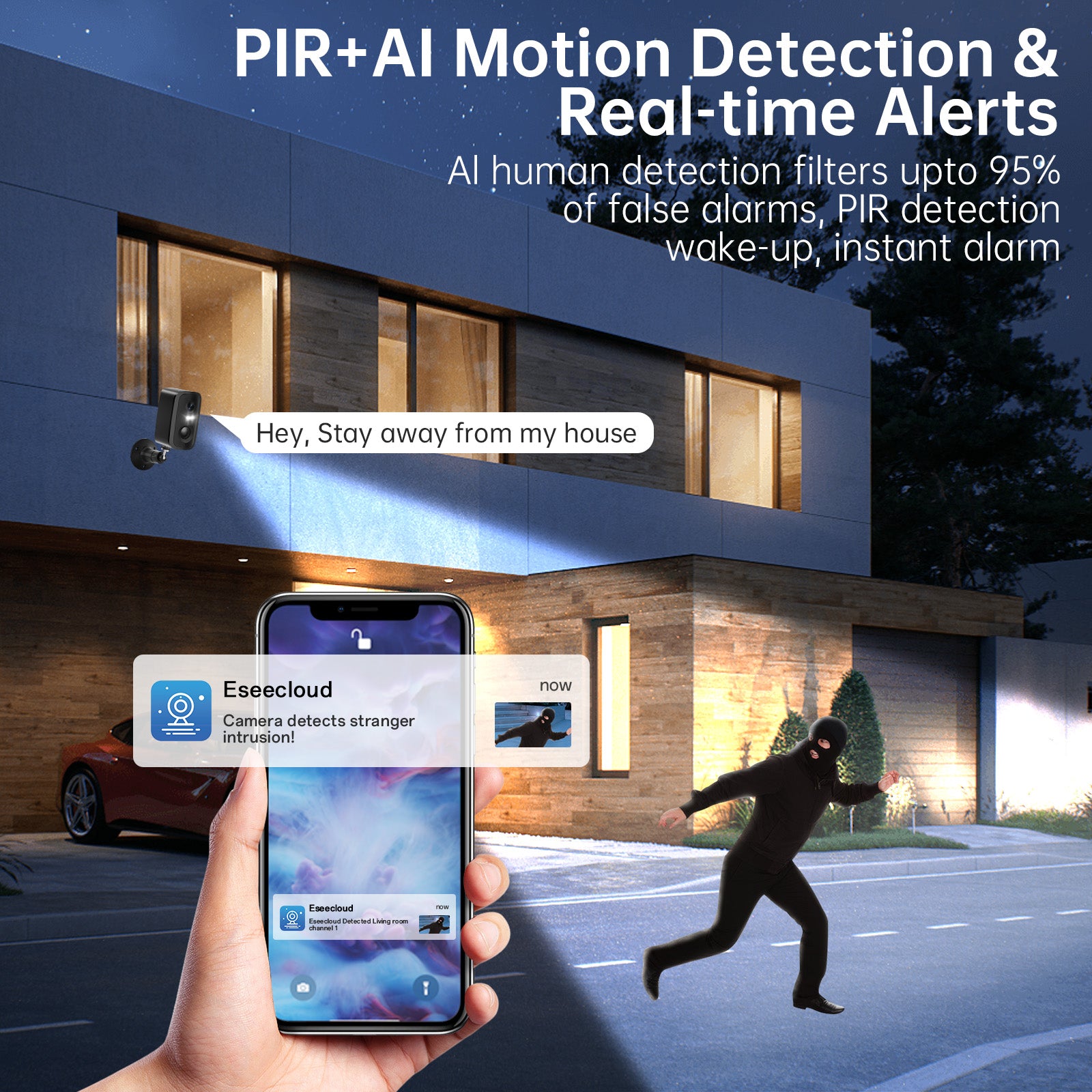 4MP WiFi Rechargeable Battery Security Outdoor Camera with Solar Panel