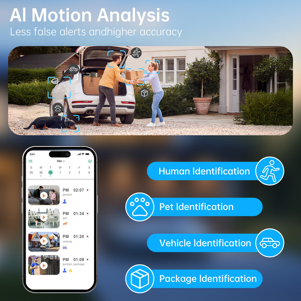 4MP WiFi Rechargeable Battery Security Outdoor Camera with Solar Panel