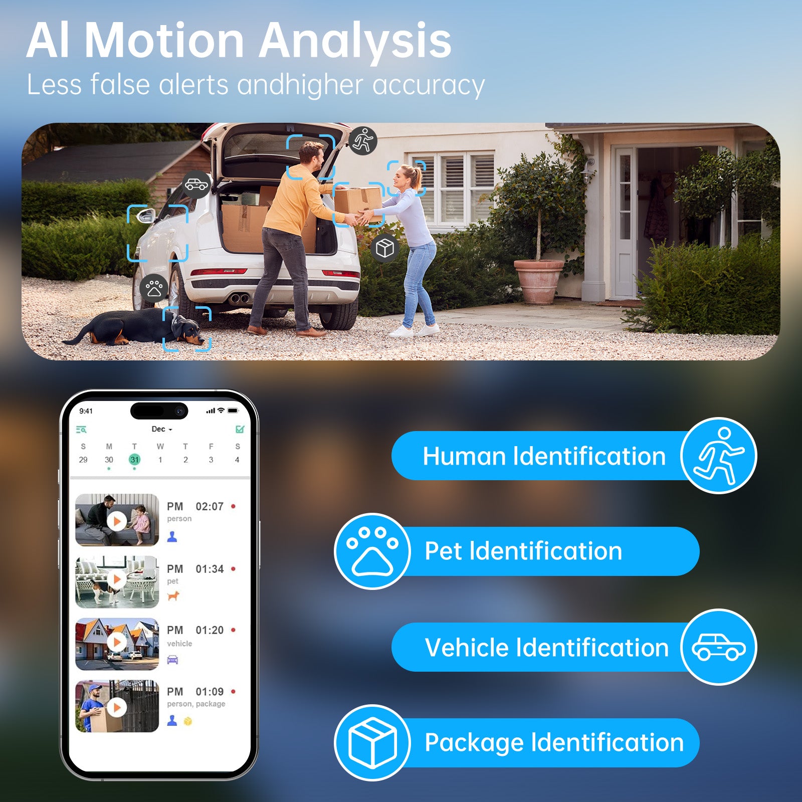 4MP WiFi Rechargeable Battery Security Outdoor Camera with Solar Panel