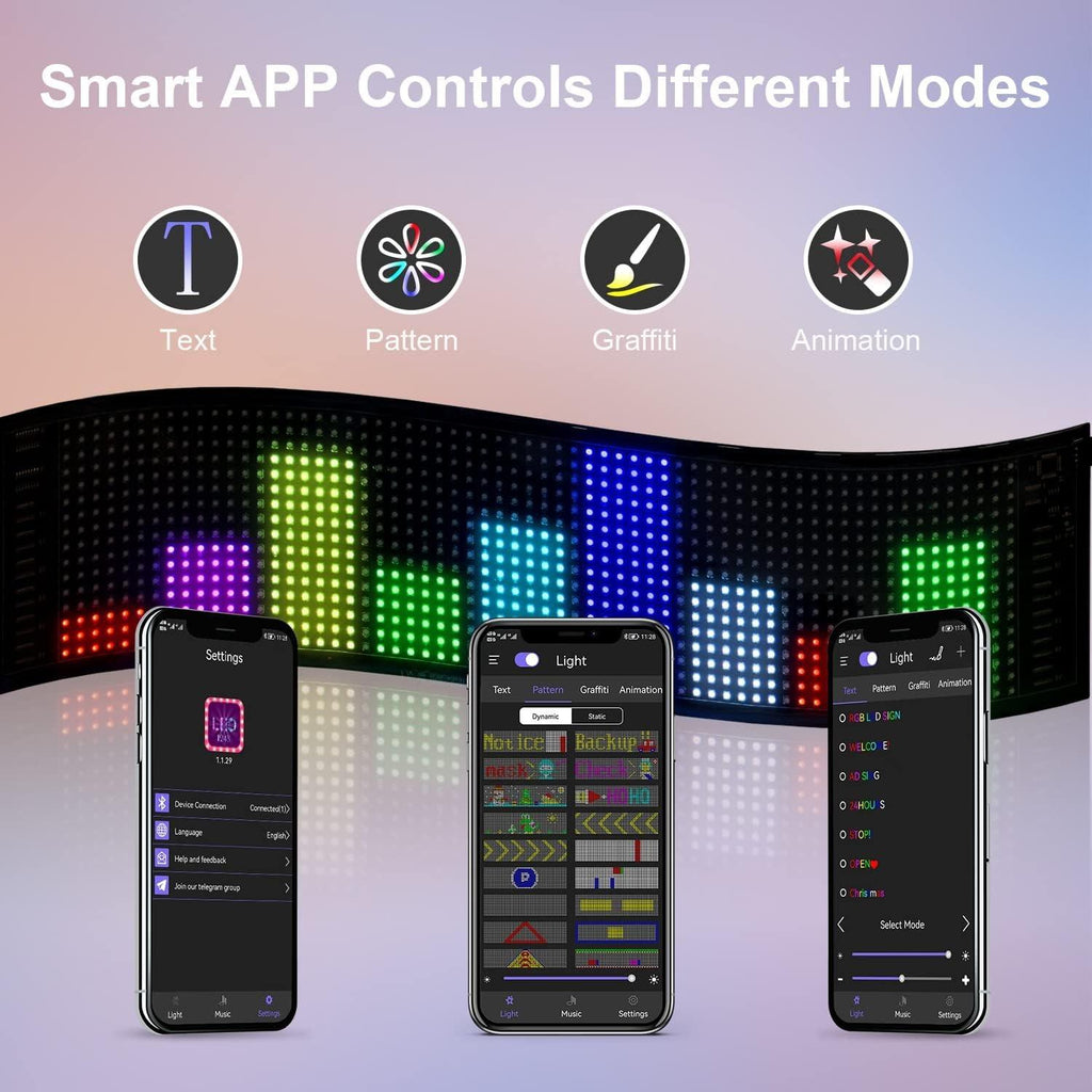 Big Promotion Customizable LED Advertisement Sign for Store, Car, Bar, Hotel with Programmable Text & Animations with Bluetooth Control