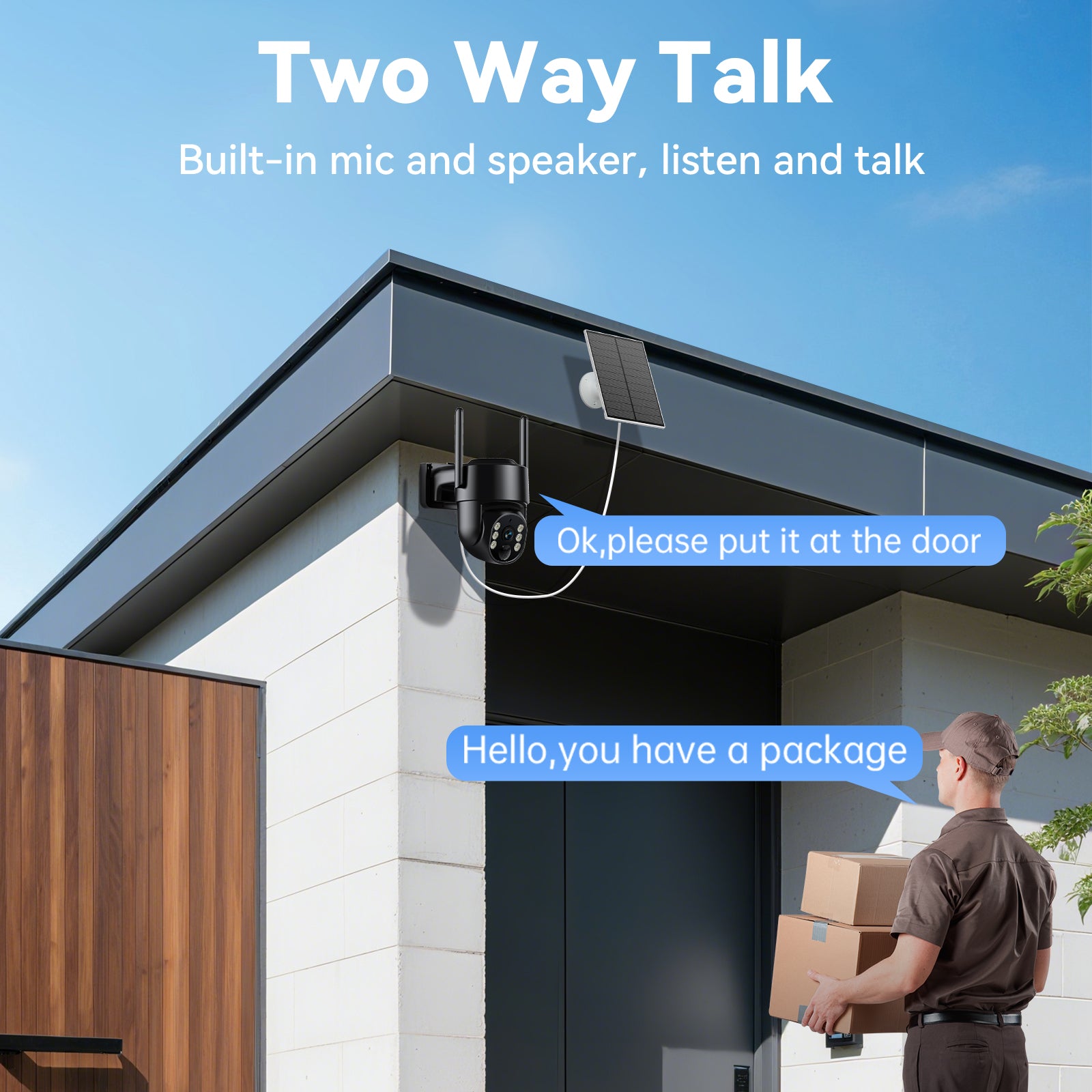 Outdoor Black 4MP WiFi Rechargeable Battery Security Outdoor Camera with Solar Panel