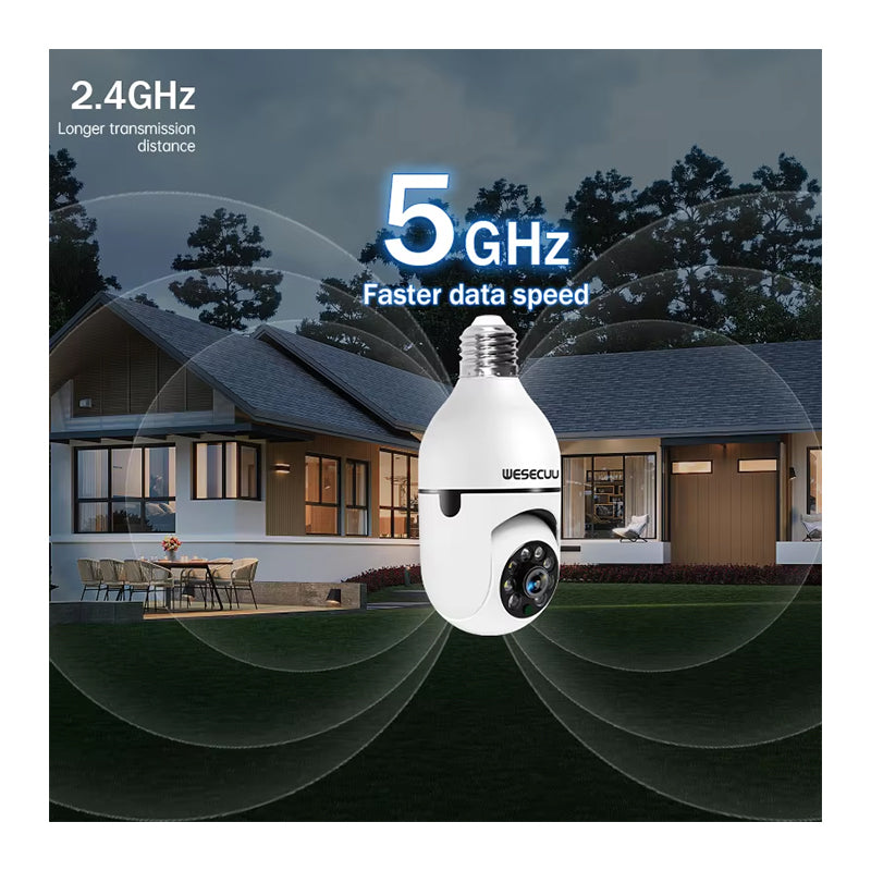 3MP 2 Pack PTZ WiFi Indoor E27 Light Bulb Network Security Camera