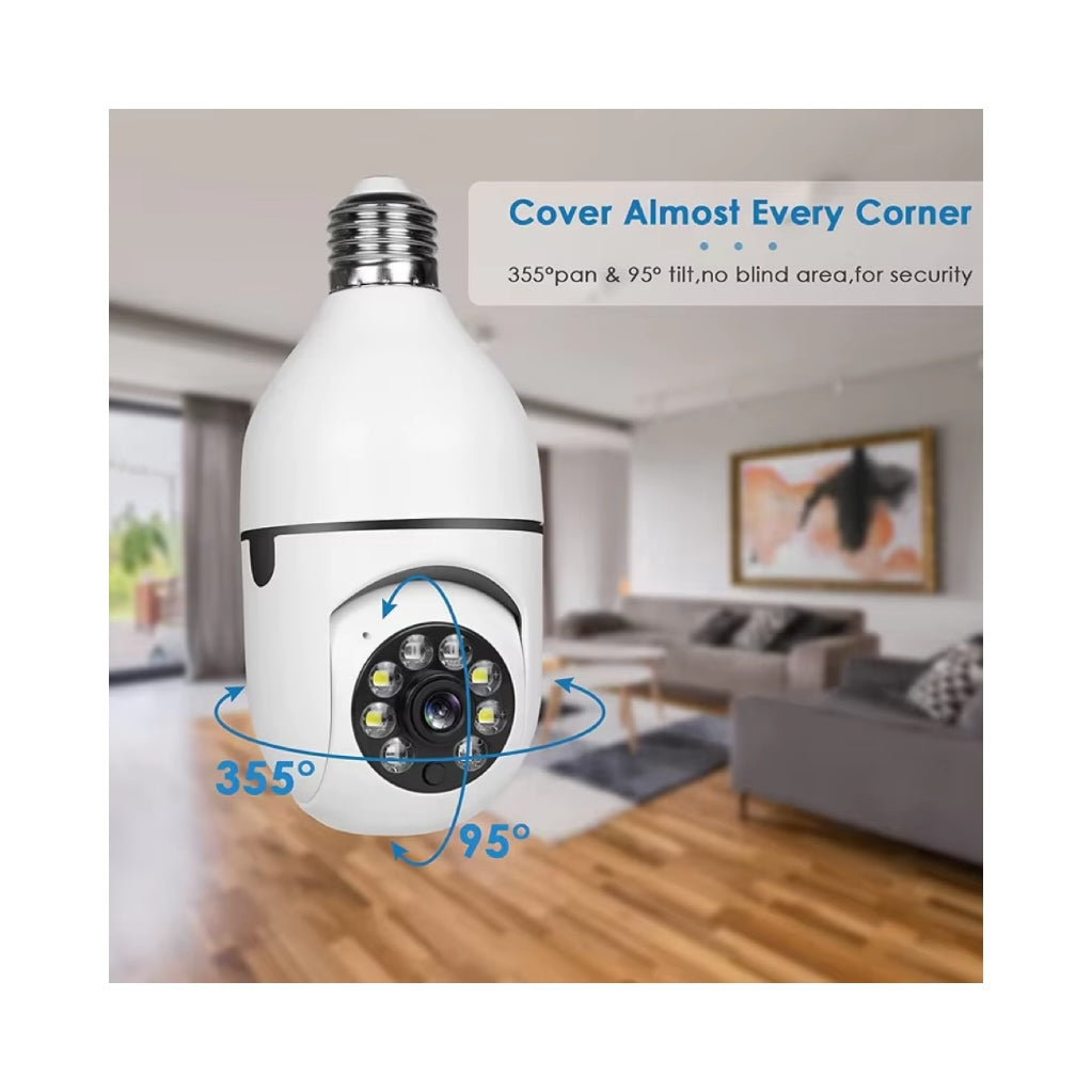3MP PTZ WiFi Indoor E27 Light Bulb Network Security Camera
