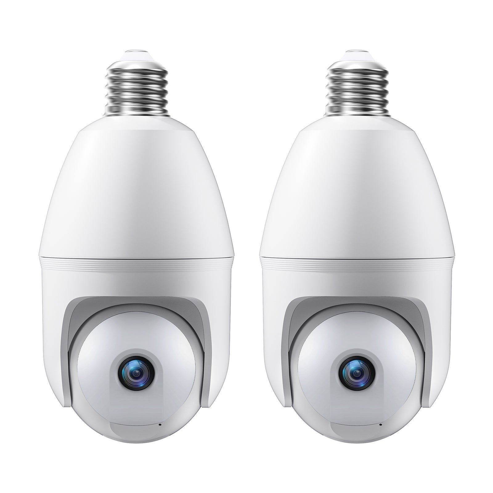 3MP AJcloud 2 Pack E27 Light Bulb Black PTZ WiFi Indoor Network Security Camera）