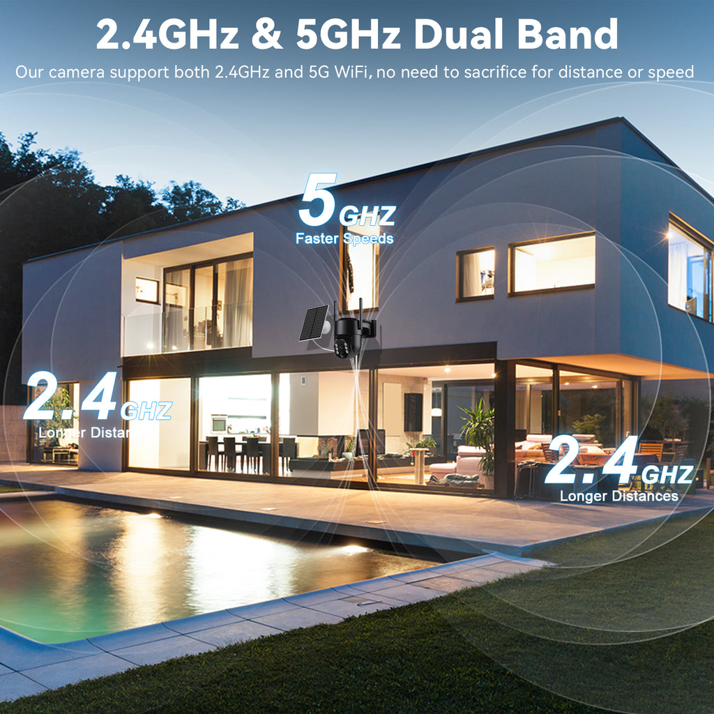 Outdoor Black 4MP WiFi Rechargeable Battery Security Outdoor Camera with Solar Panel