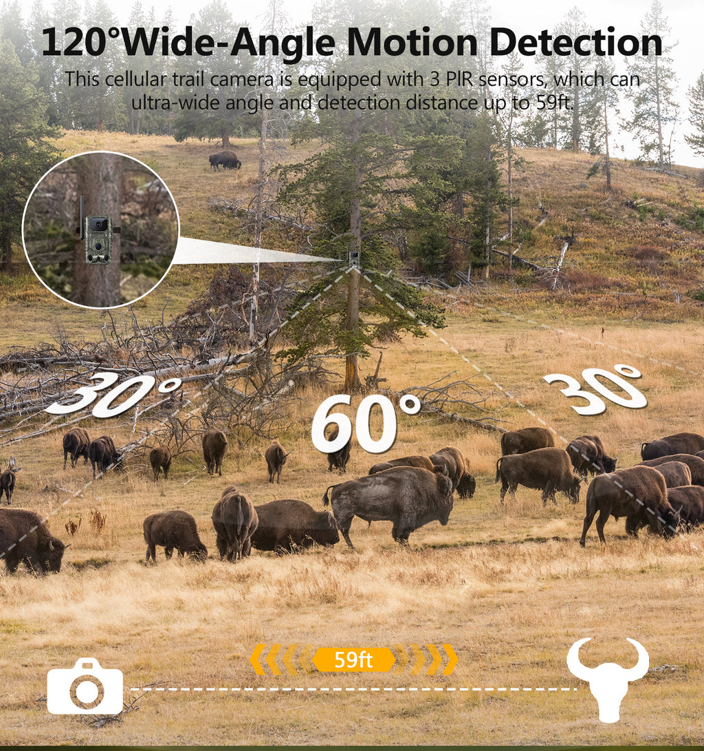 4G LTE GPS Hunting Outdoor Trail Camera Wide Angle 4MP Camouflage Wildlife Deer Monitoring Solar Hunt Camera