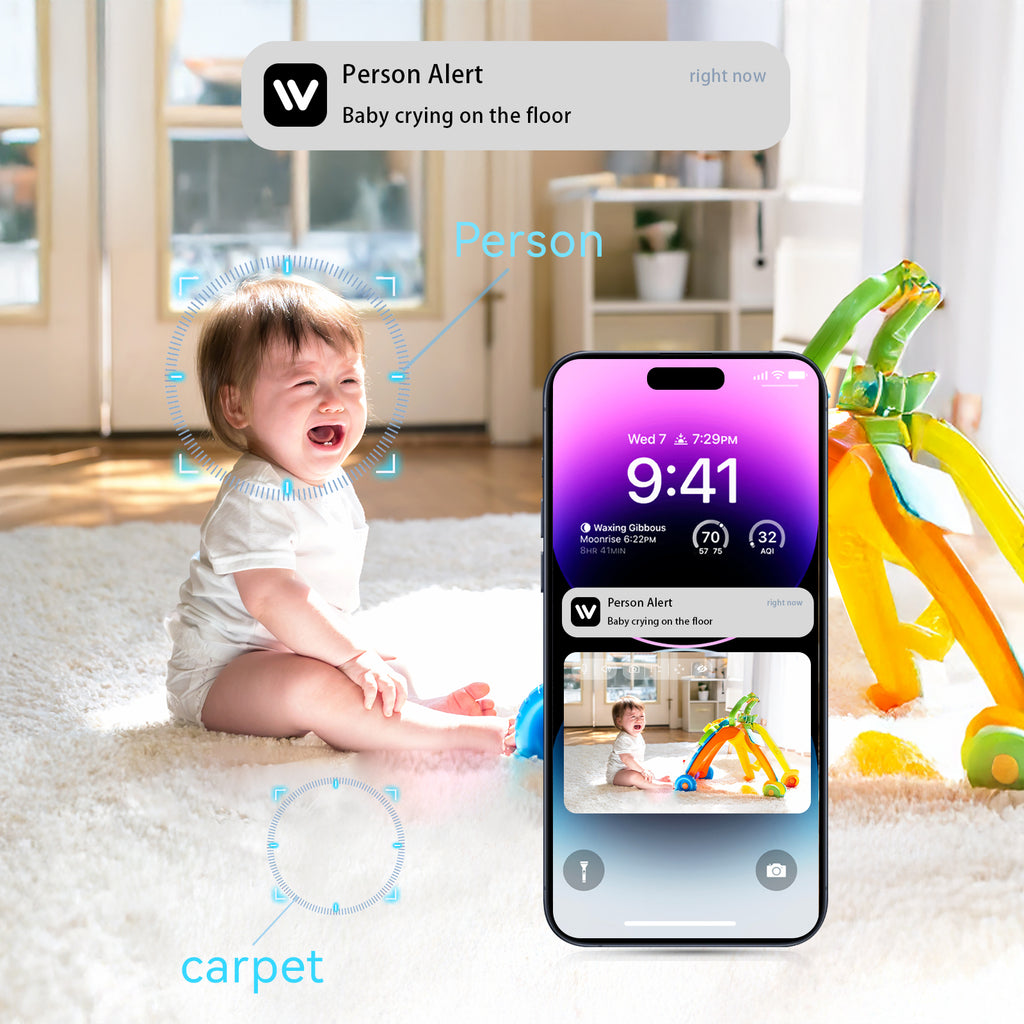 AI PTZ Connected W'911 Call Integrated Chatgpt Wifi Pet Vehicle Alert Camera