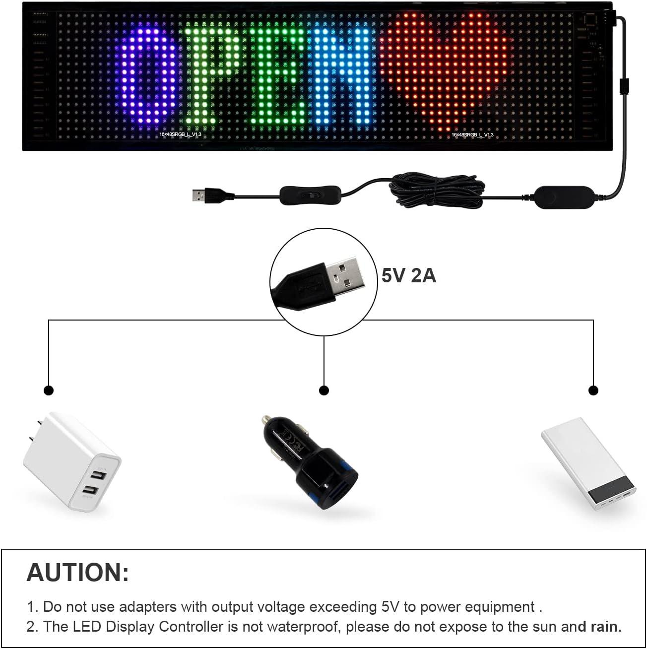 Big Promotion Customizable LED Advertisement Sign for Store, Car, Bar, Hotel with Programmable Text & Animations with Bluetooth Control