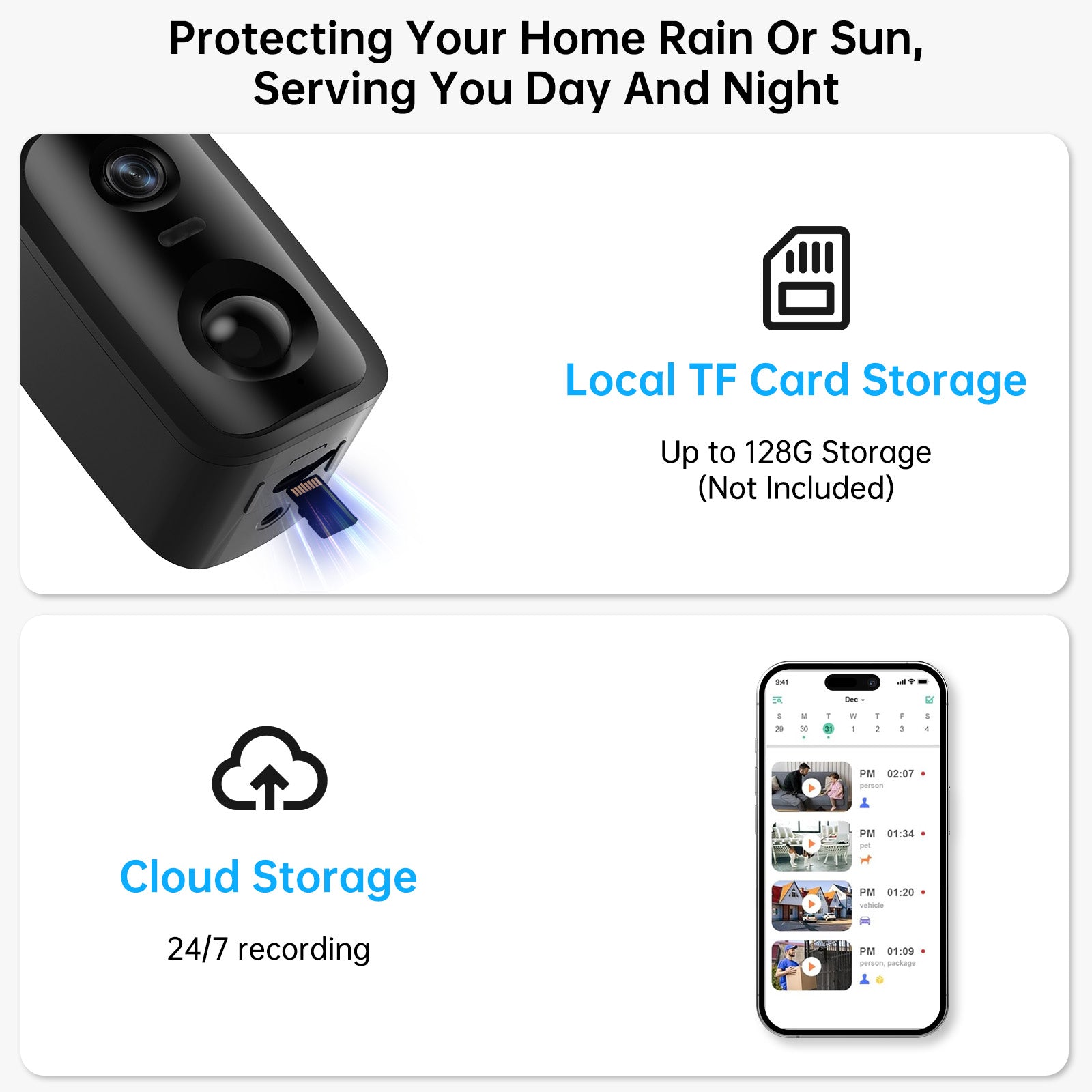 4MP WiFi Rechargeable Battery Security Outdoor Camera with Solar Panel