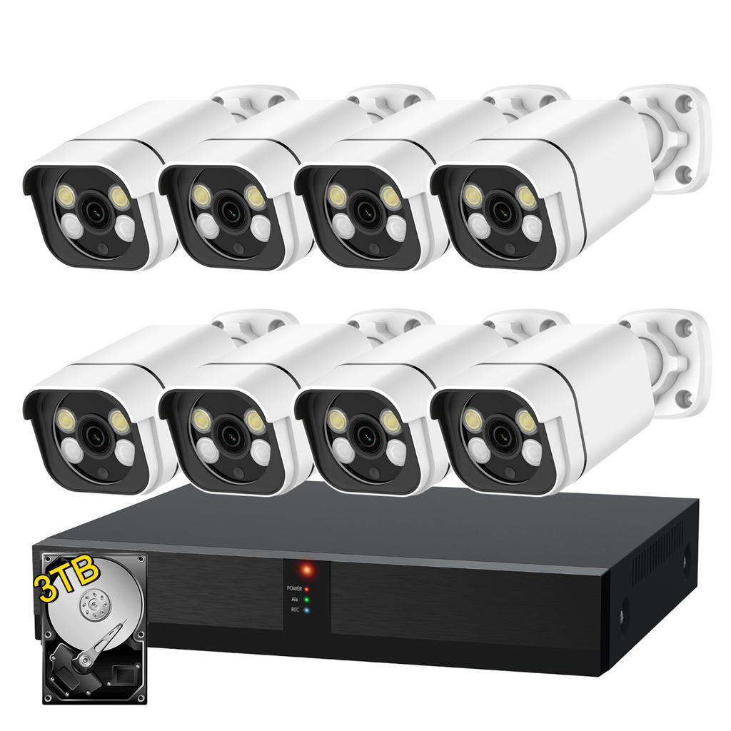 8CH 2K IP POE CAMERA KIT with 3TB HDD