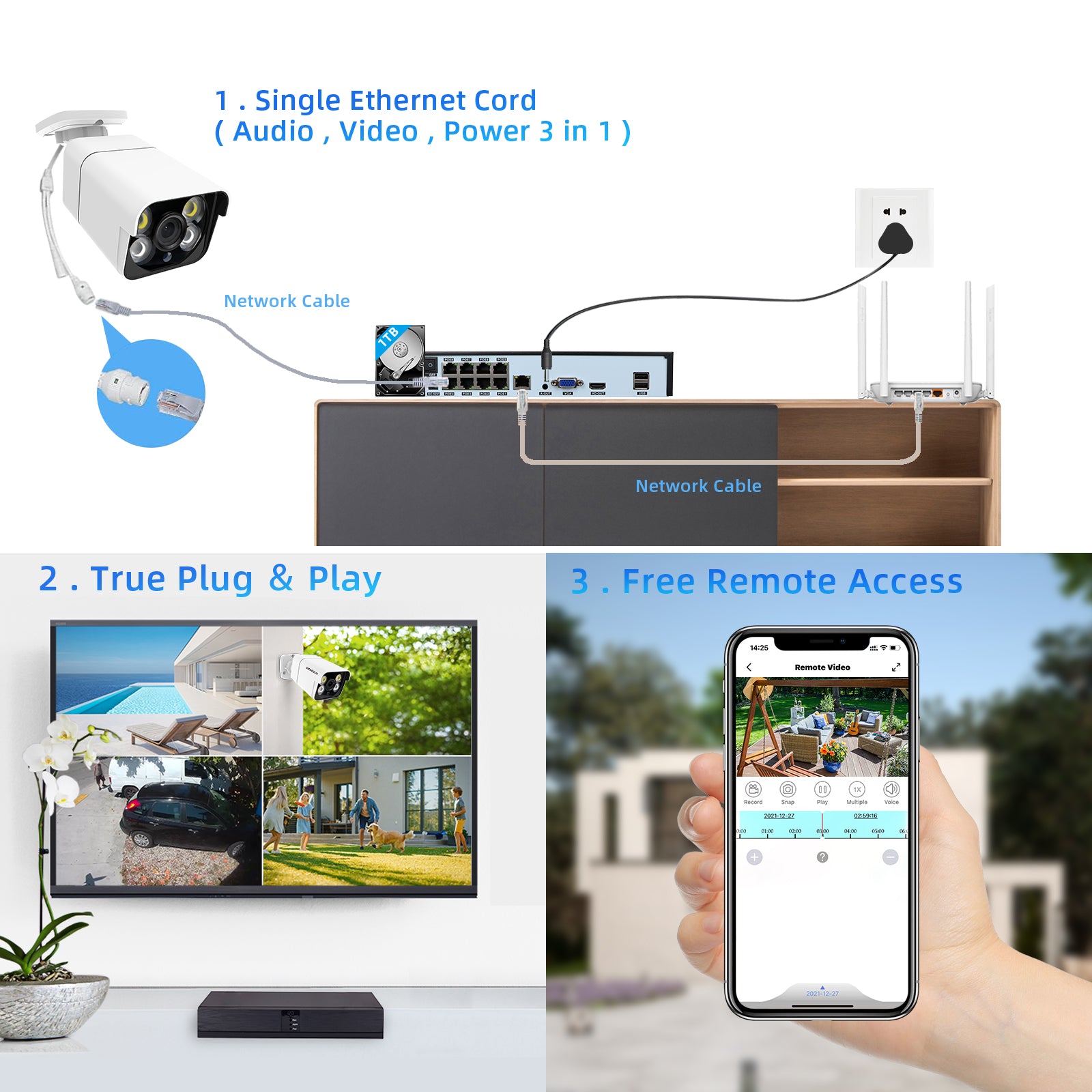 8CH IP POE CAMERA KIT