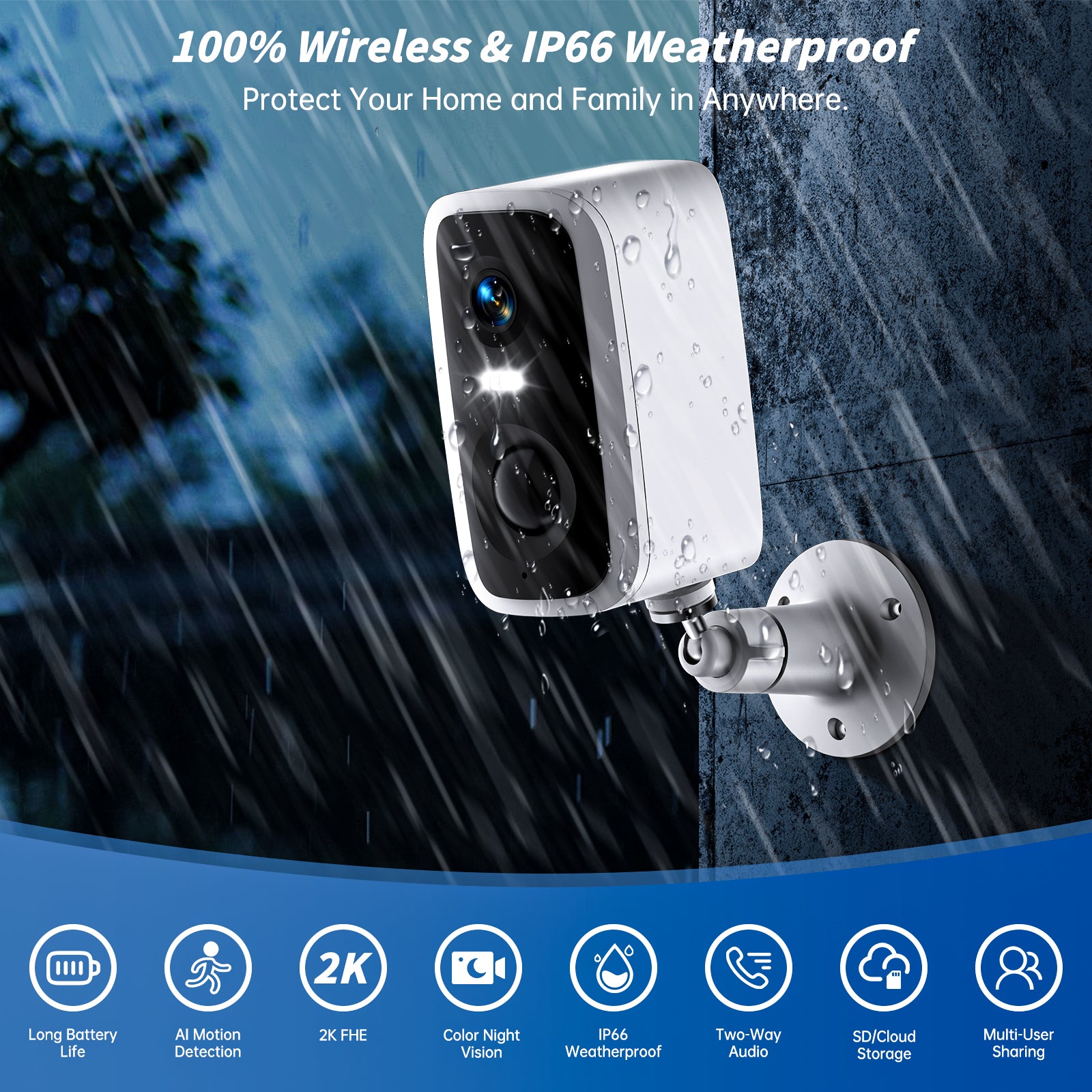 4MP WiFi Rechargeable Battery Security Outdoor Camera