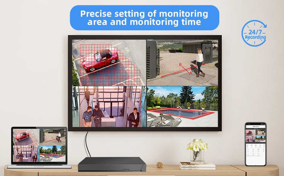 4CH 2K IP POE CAMERA KIT with 1TB HDD