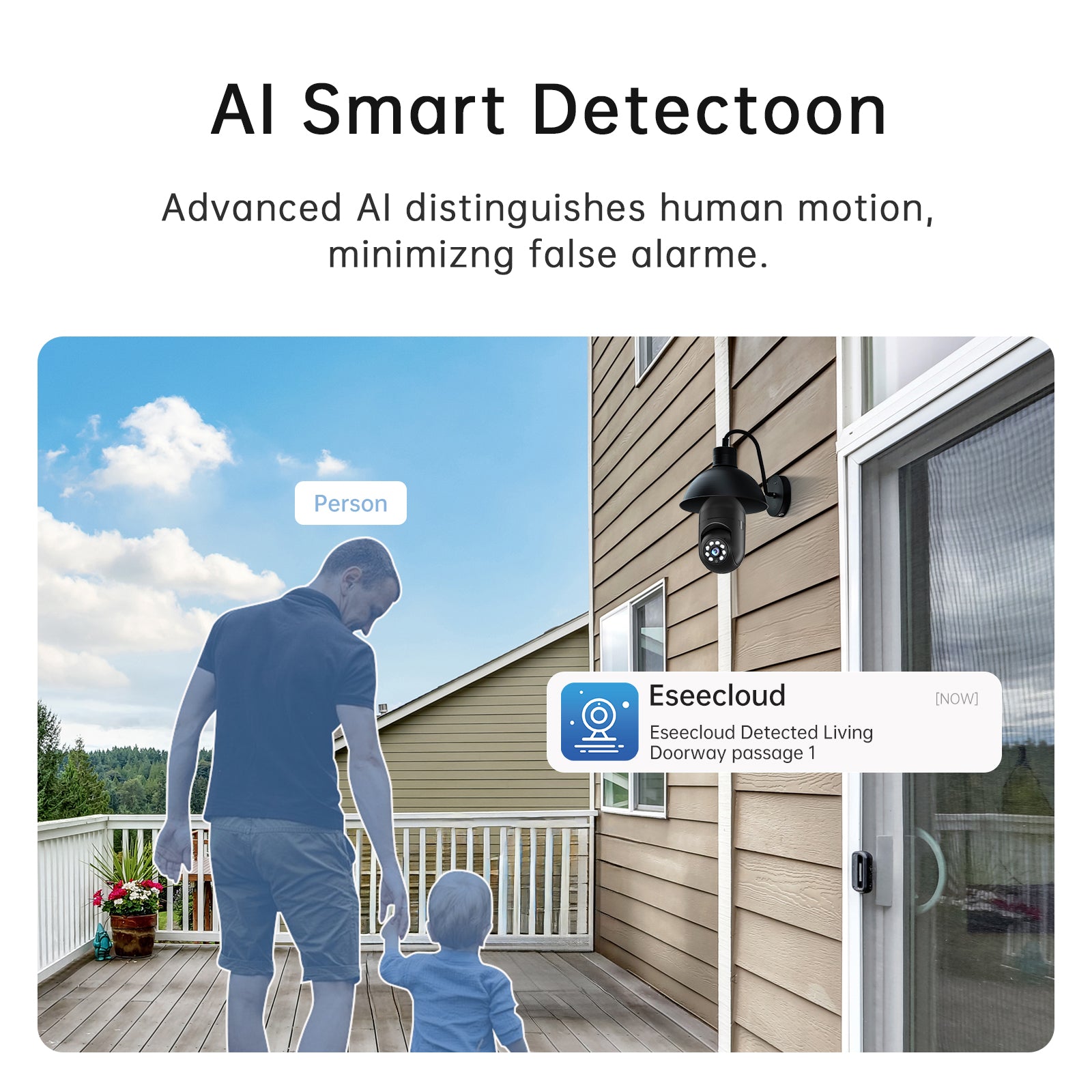 3MP AJcloud 1 Pack E27 Light Bulb Black PTZ WiFi Indoor Network Security Camera